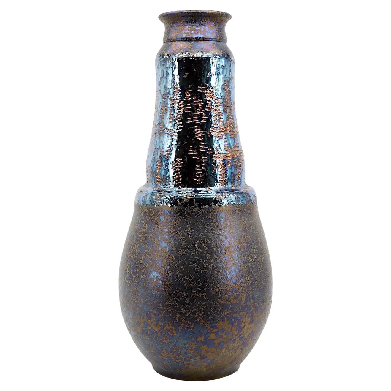 Huge Disco Stoneware Vase, 1980s