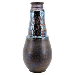 Huge Disco Stoneware Vase, Late 1970s