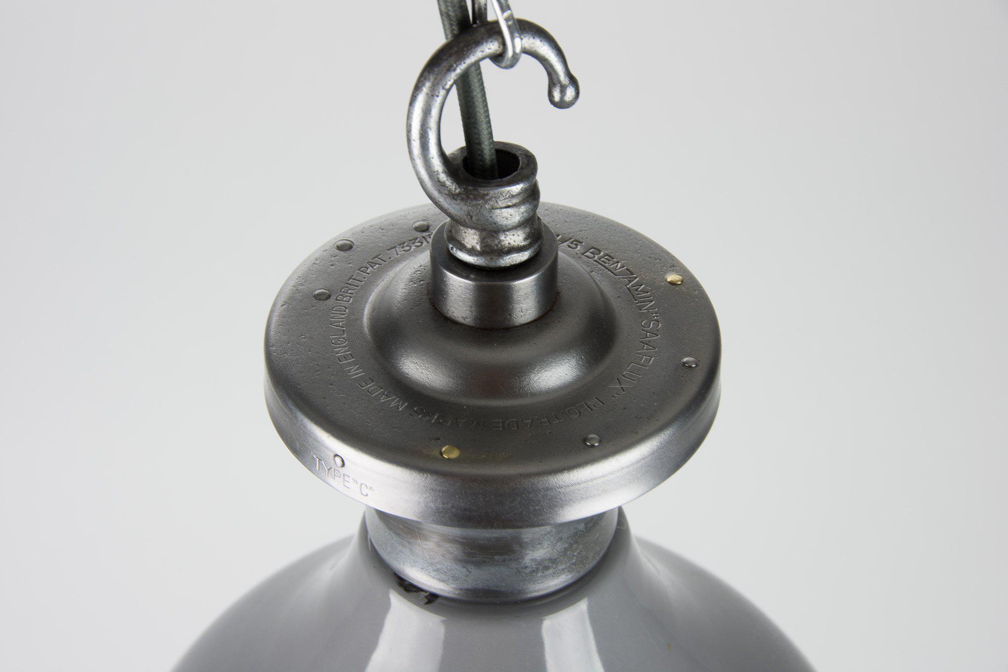 British Huge Double Dome Industrial Pendant by Benjamin Electric 'V1' For Sale