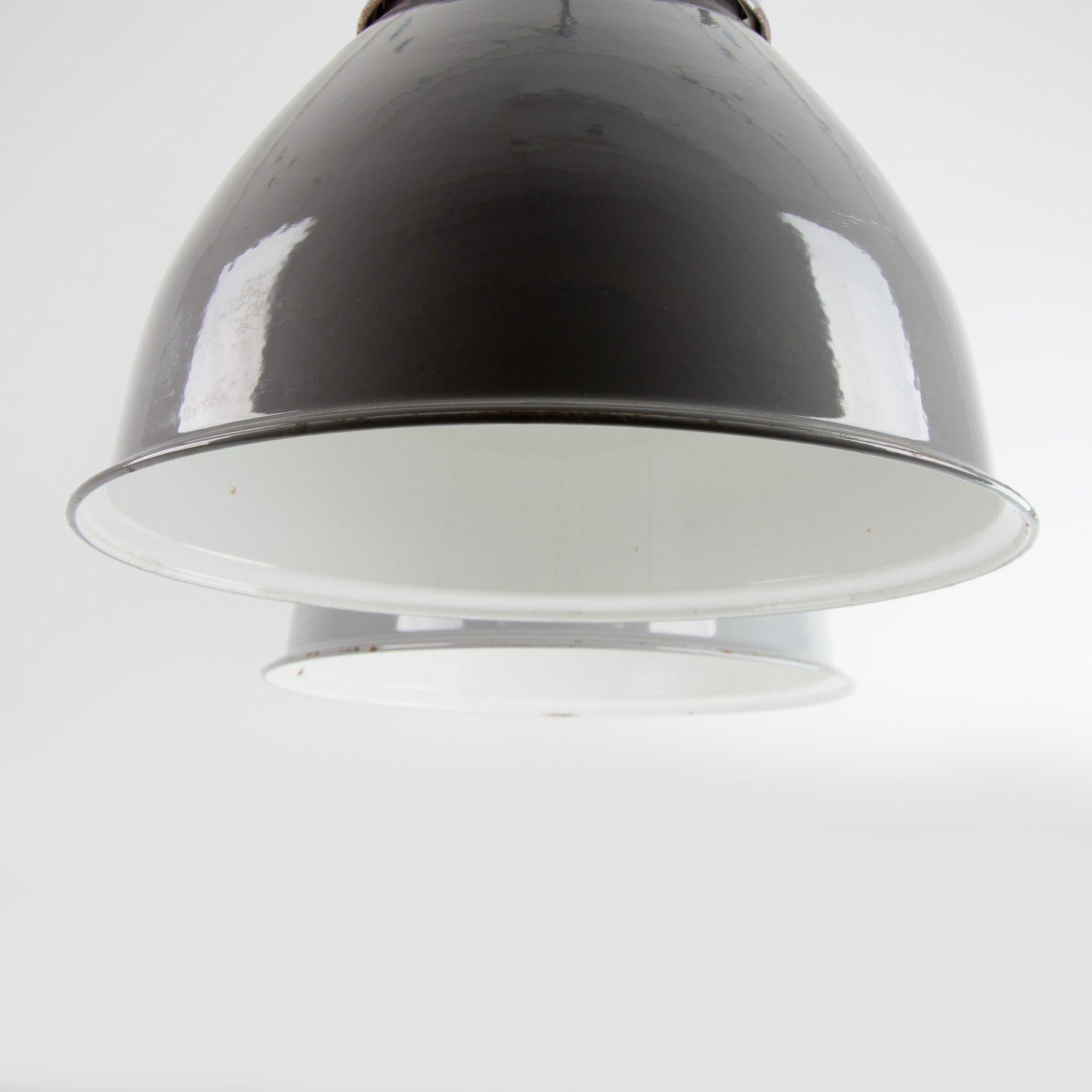 Huge Double Dome Industrial Pendant by Benjamin Electric 'V1' In Good Condition For Sale In Nottingham, GB
