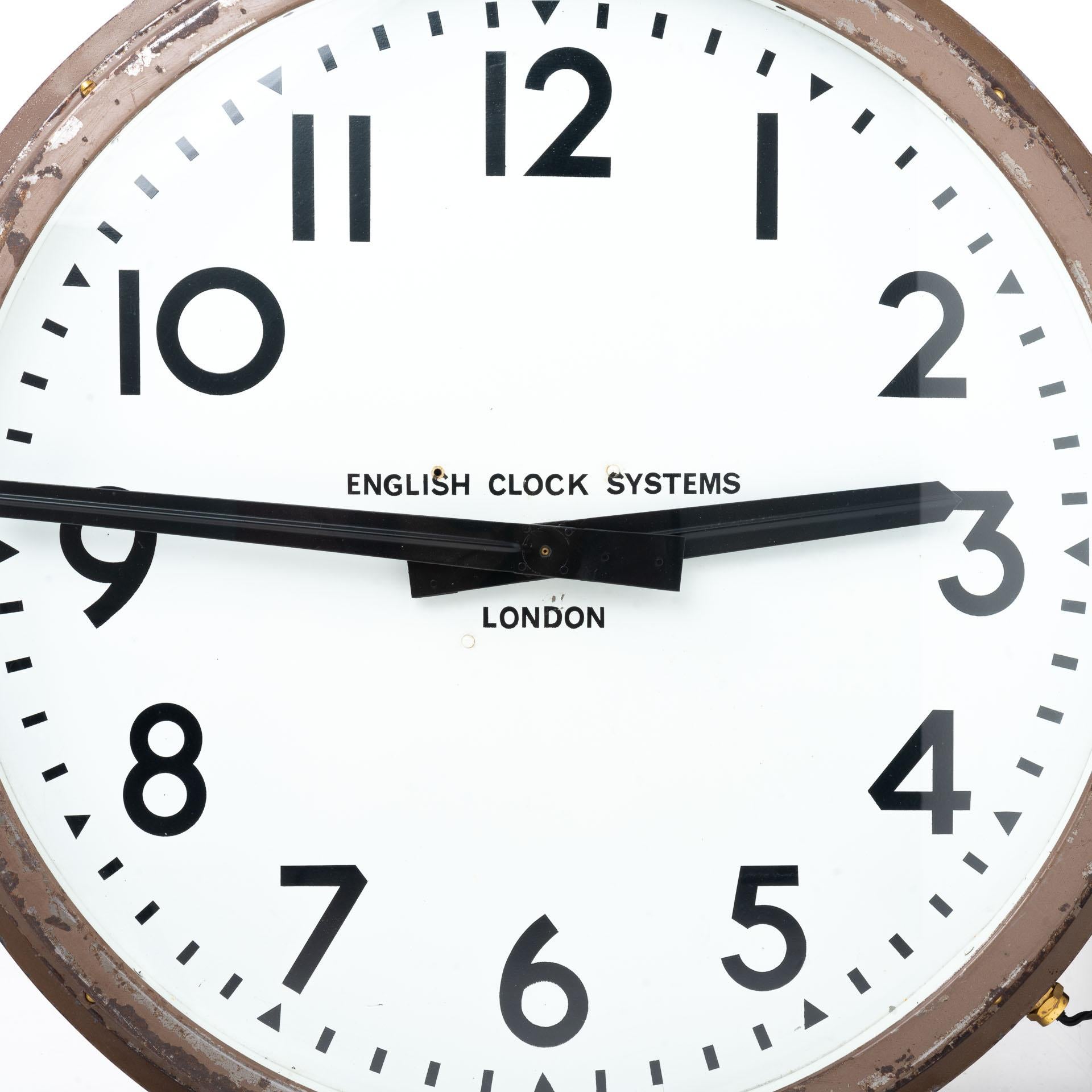 British Huge Double Sided Railway Clock by English Clock Systems