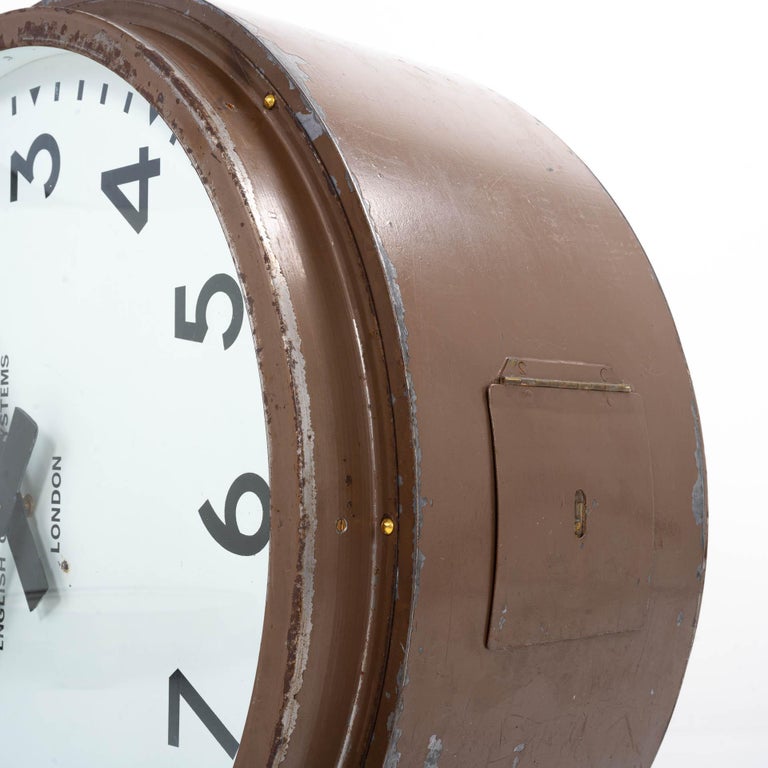 Huge Double Sided Railway Clock by English Clock Systems at 1stDibs