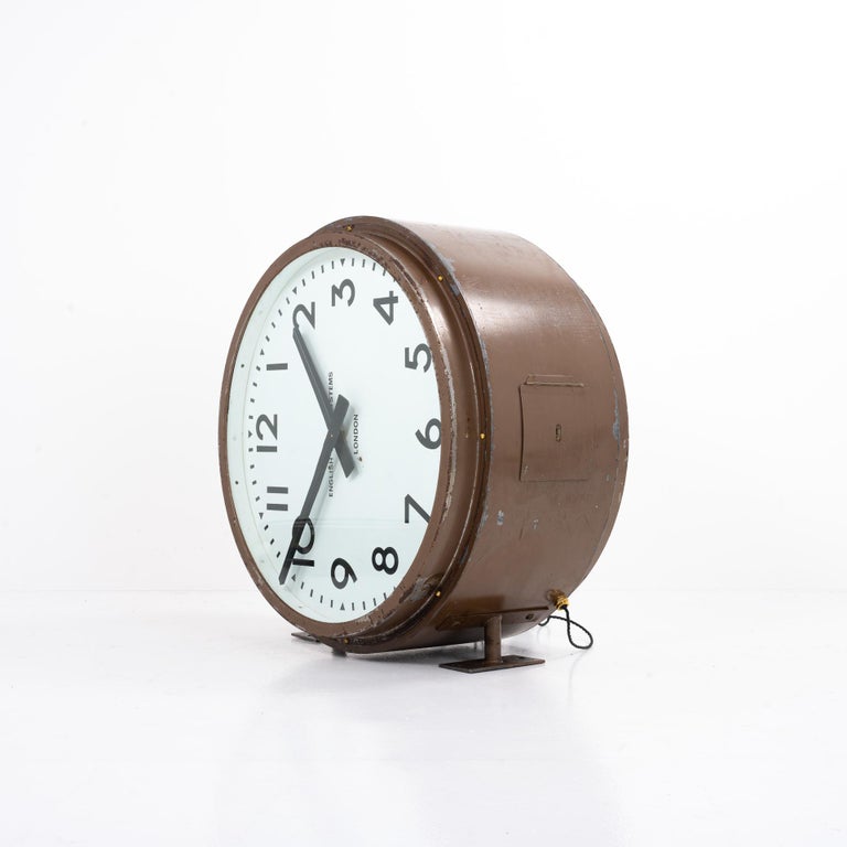 Huge Double Sided Railway Clock by English Clock Systems at 1stDibs