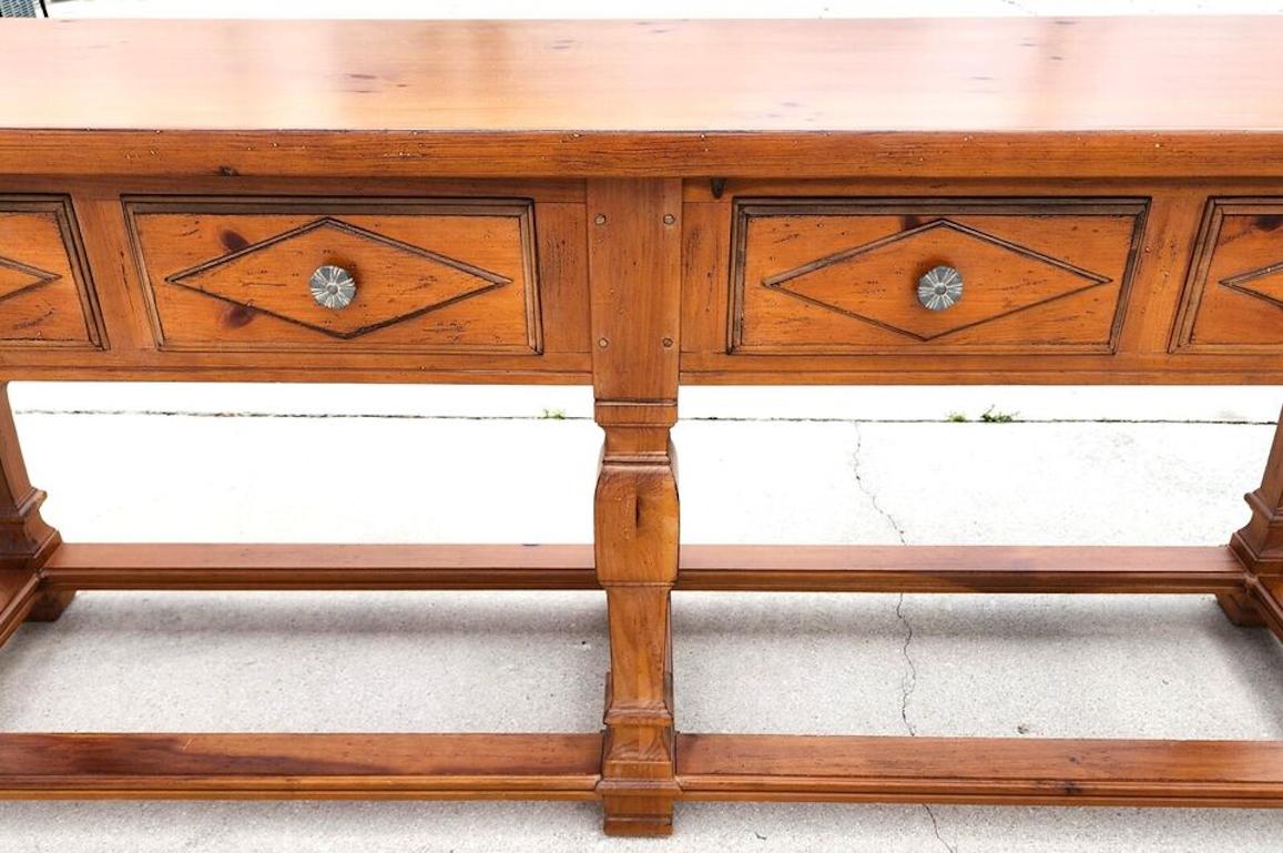 French Provincial Huge Drexel Heritage Console Table 90