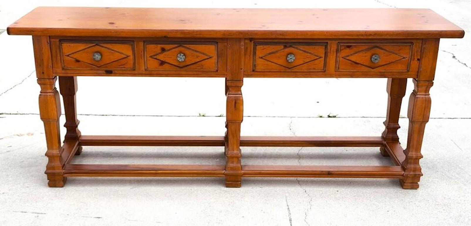 Grande table console Drexel Heritage de 90 pouces Bon état - En vente à Lake Worth, FL