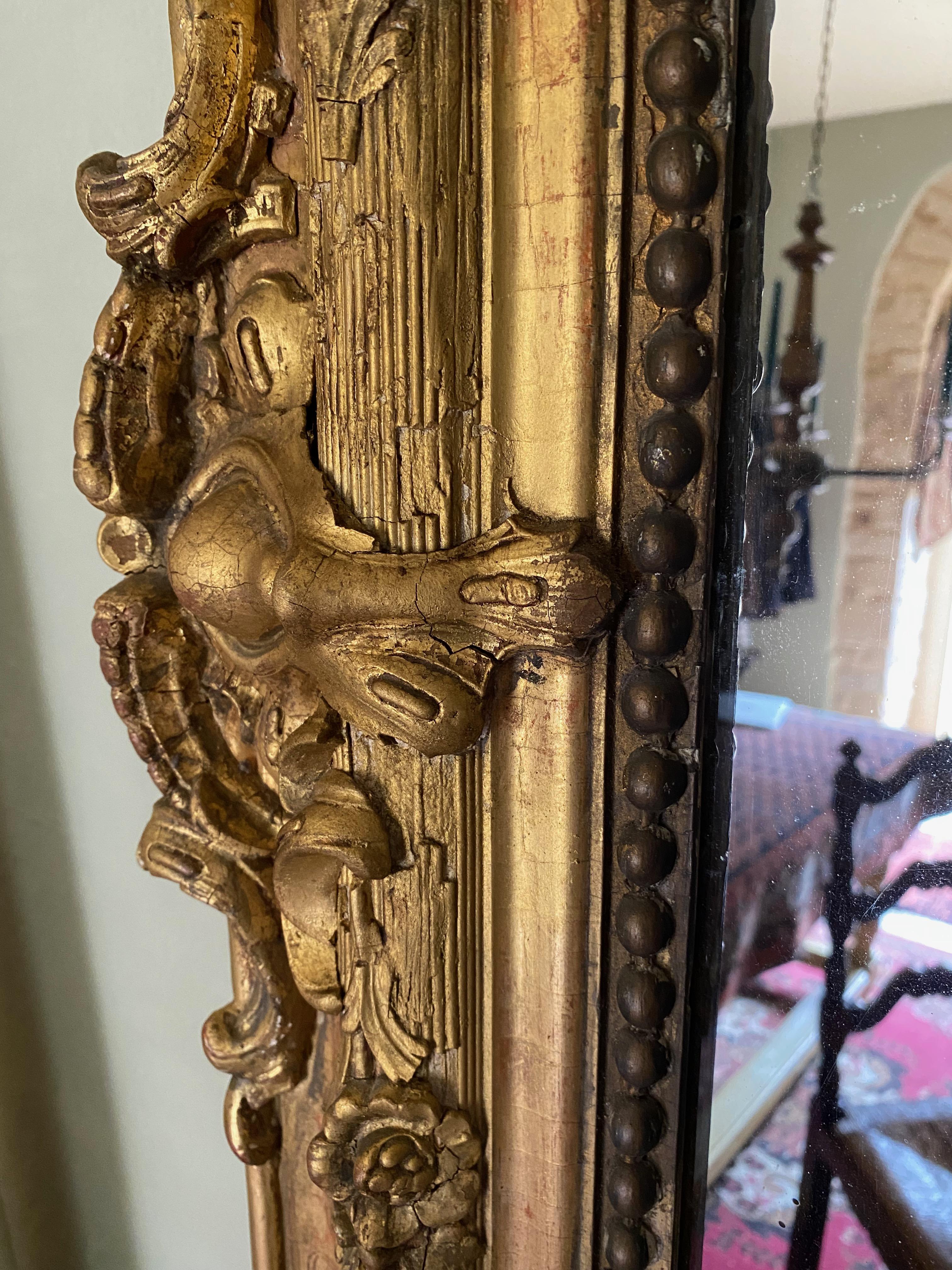 Huge Early 19th Century French Giltwood and Gesso Mirror 7