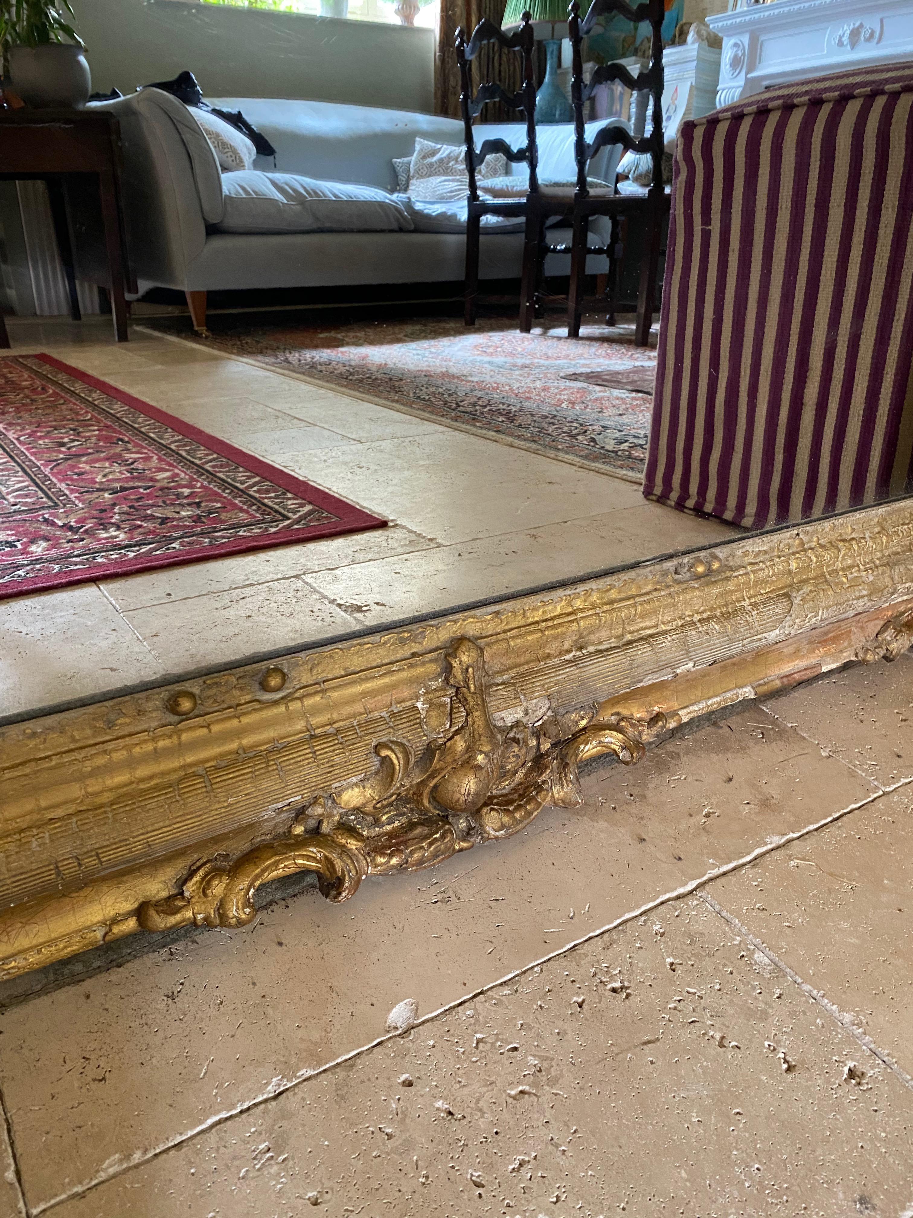 Huge Early 19th Century French Giltwood and Gesso Mirror 5
