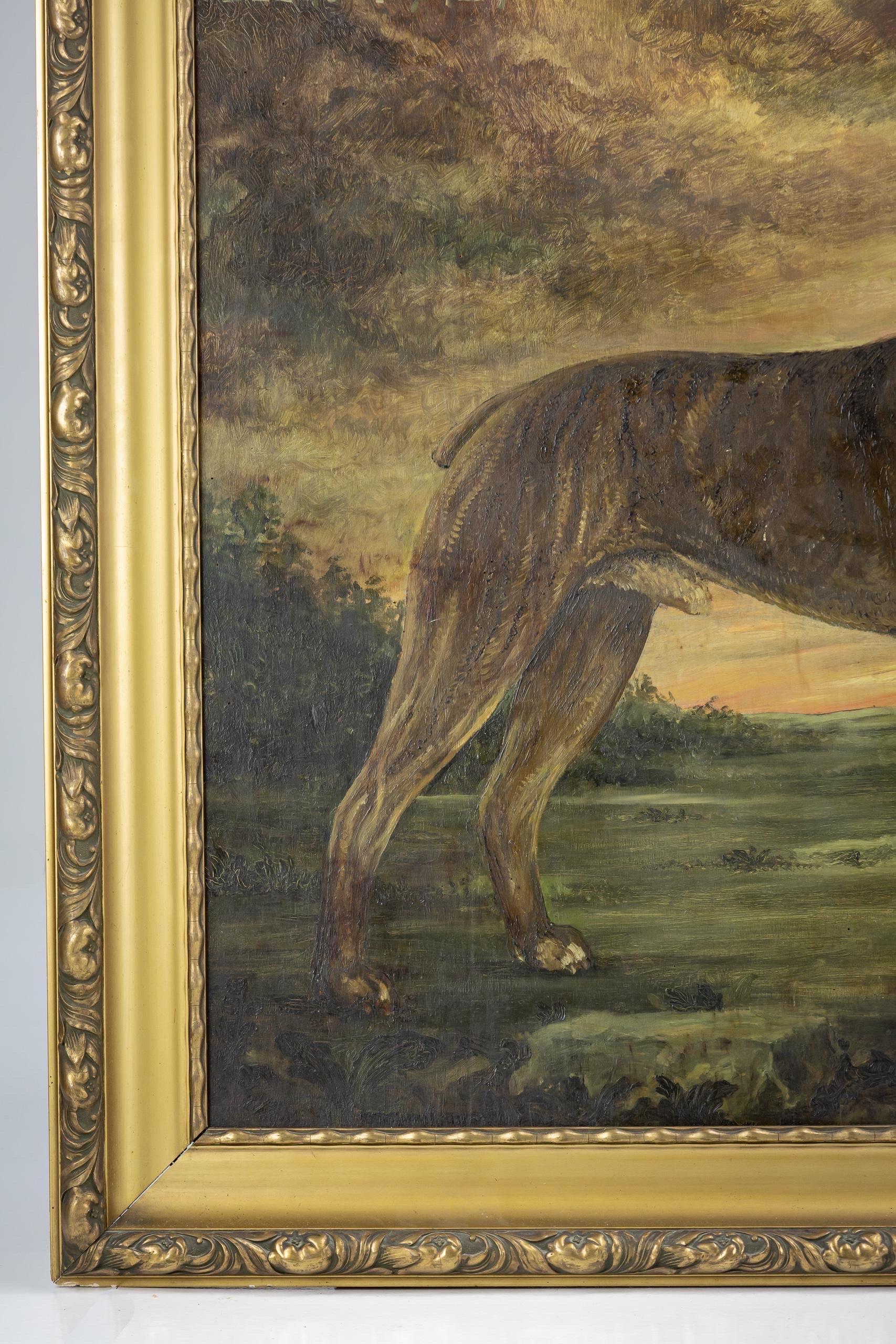 Huge Early 20th Century Dog Portrait of a Boxer For Sale 3
