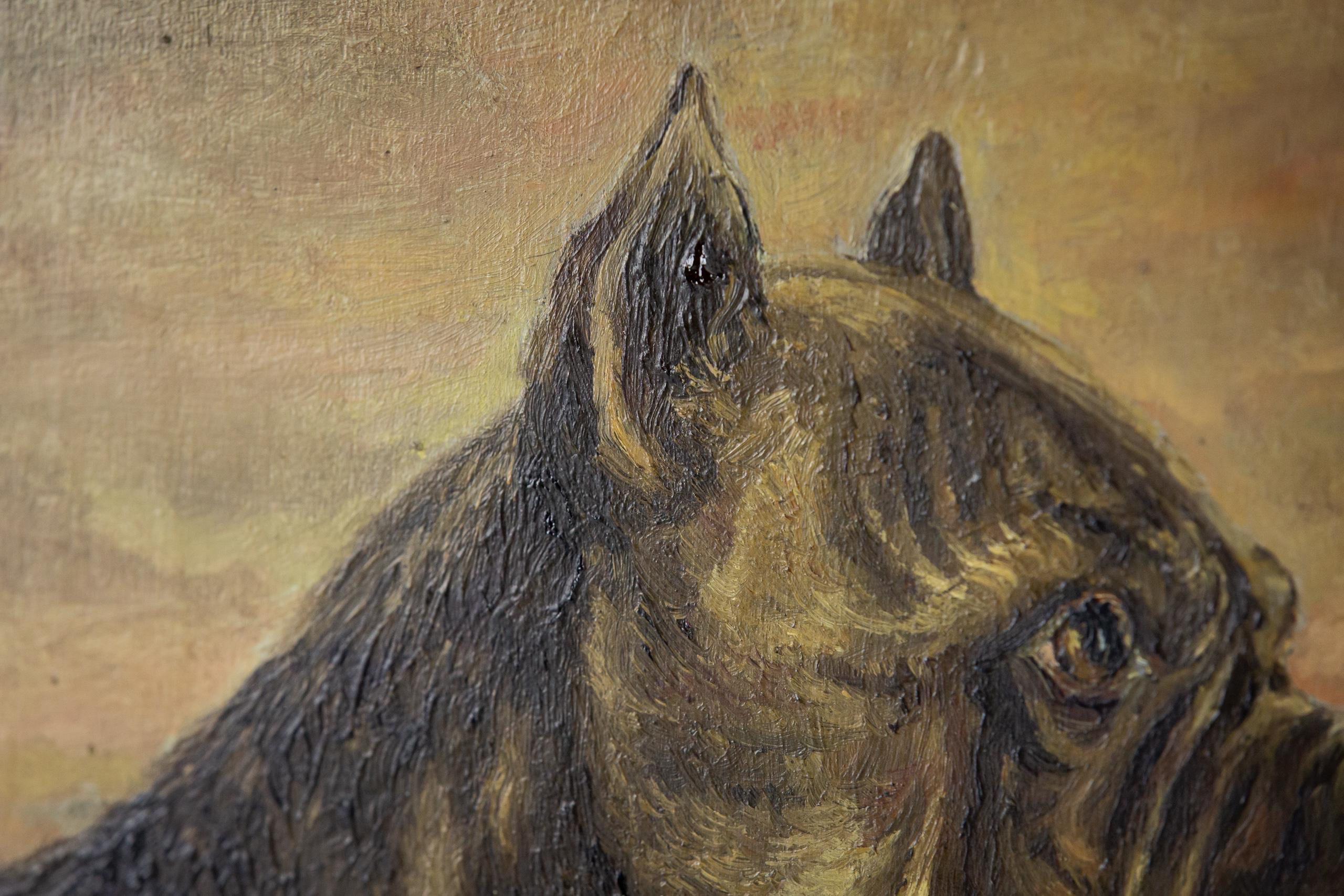 Huge Early 20th Century Dog Portrait of a Boxer For Sale 7