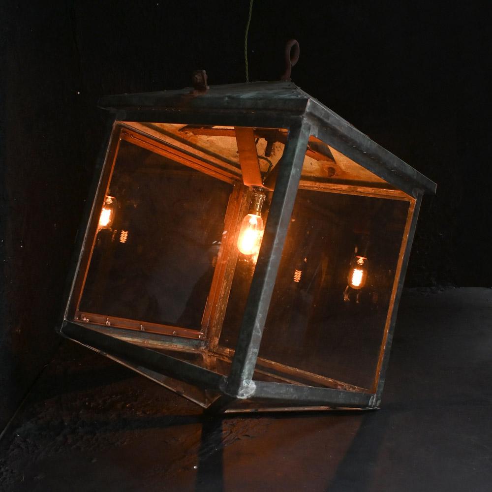 Metal Huge Early 20th Century English Lantern For Sale