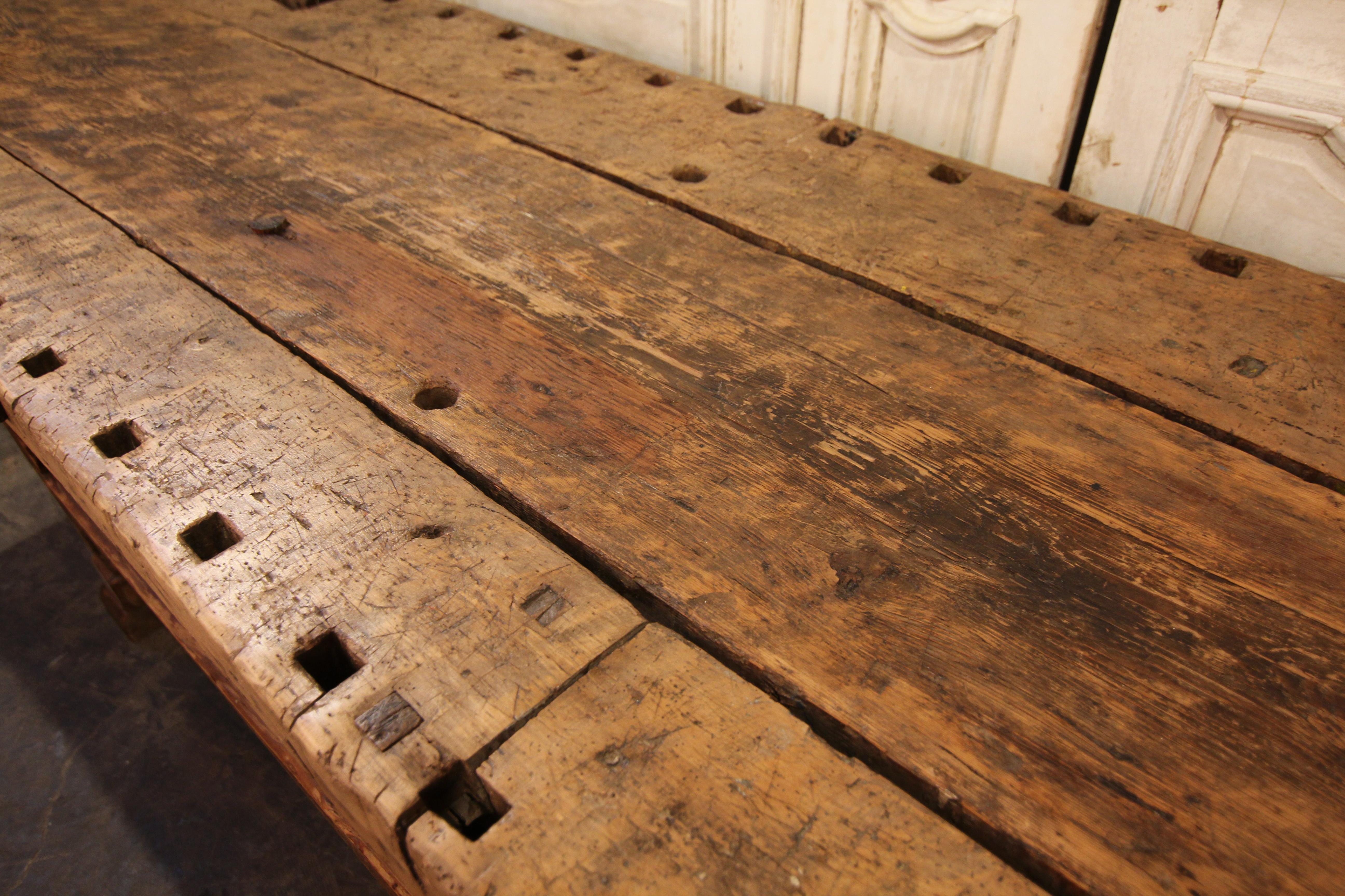Monumental Early 20th Century European Workbench or Work Table 8