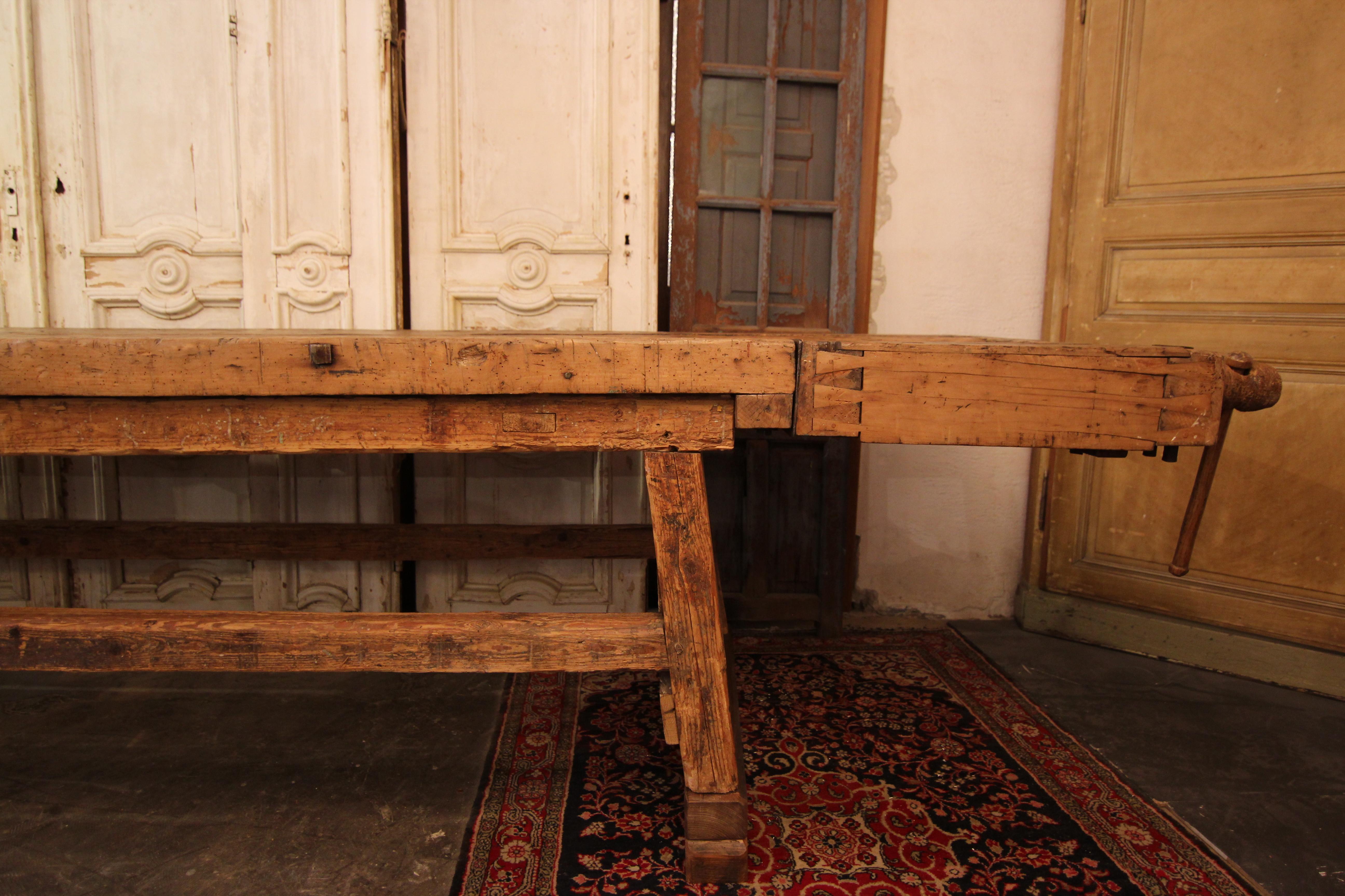 Monumental Early 20th Century European Workbench or Work Table 9
