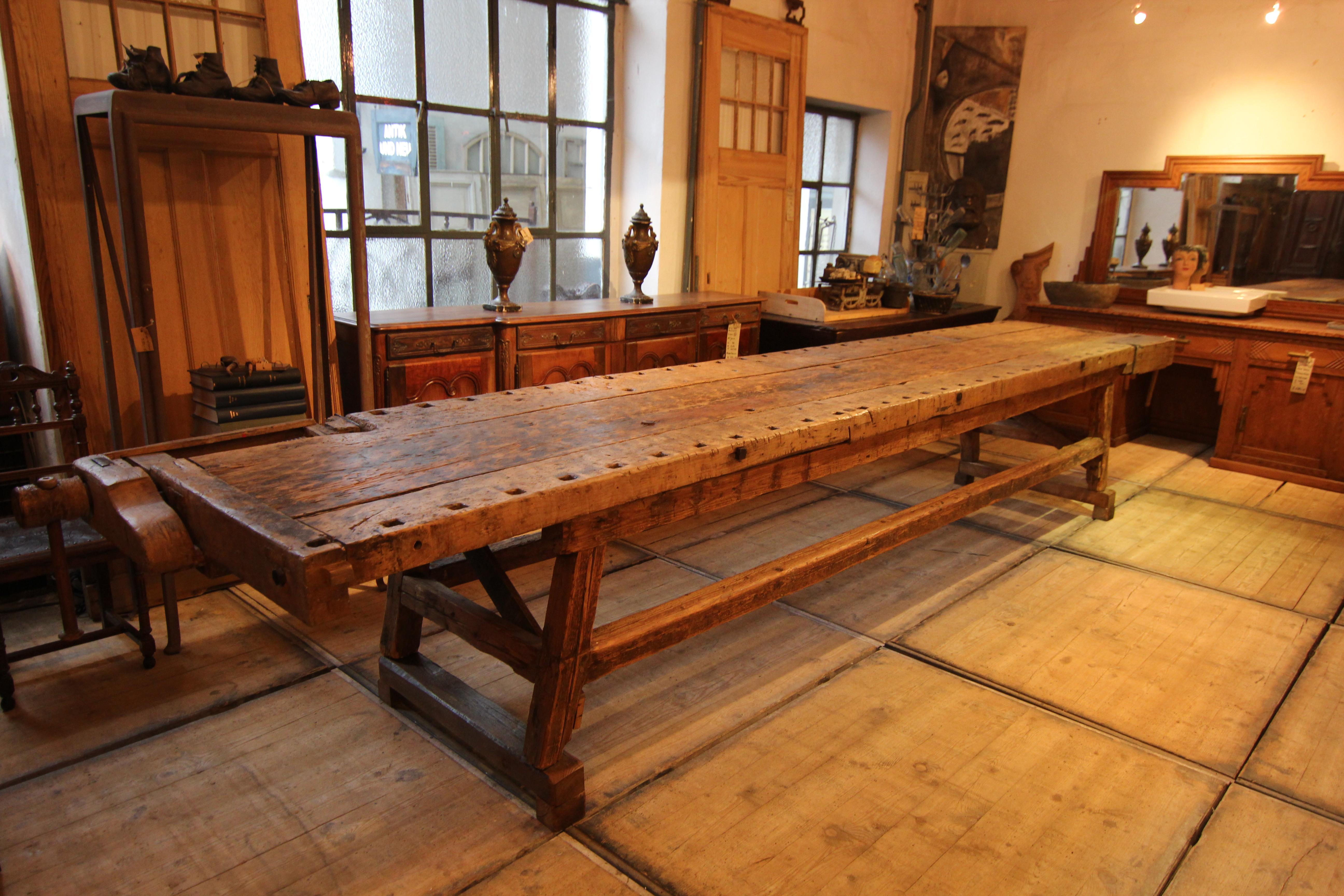 Monumental Early 20th Century European Workbench or Work Table 13