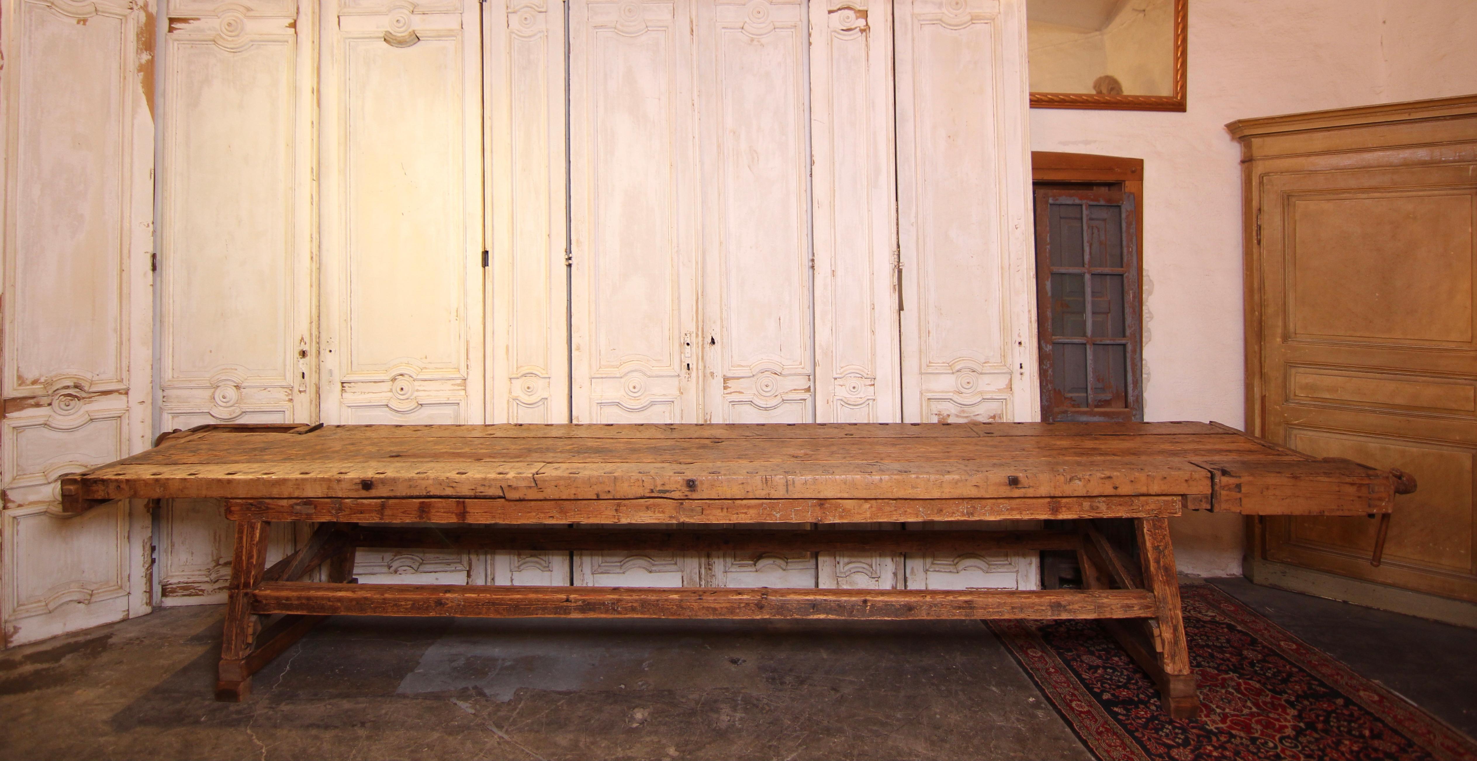 Monumental Early 20th Century European Workbench or Work Table 1