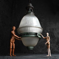 Huge Early 20th Century French Holophane Light