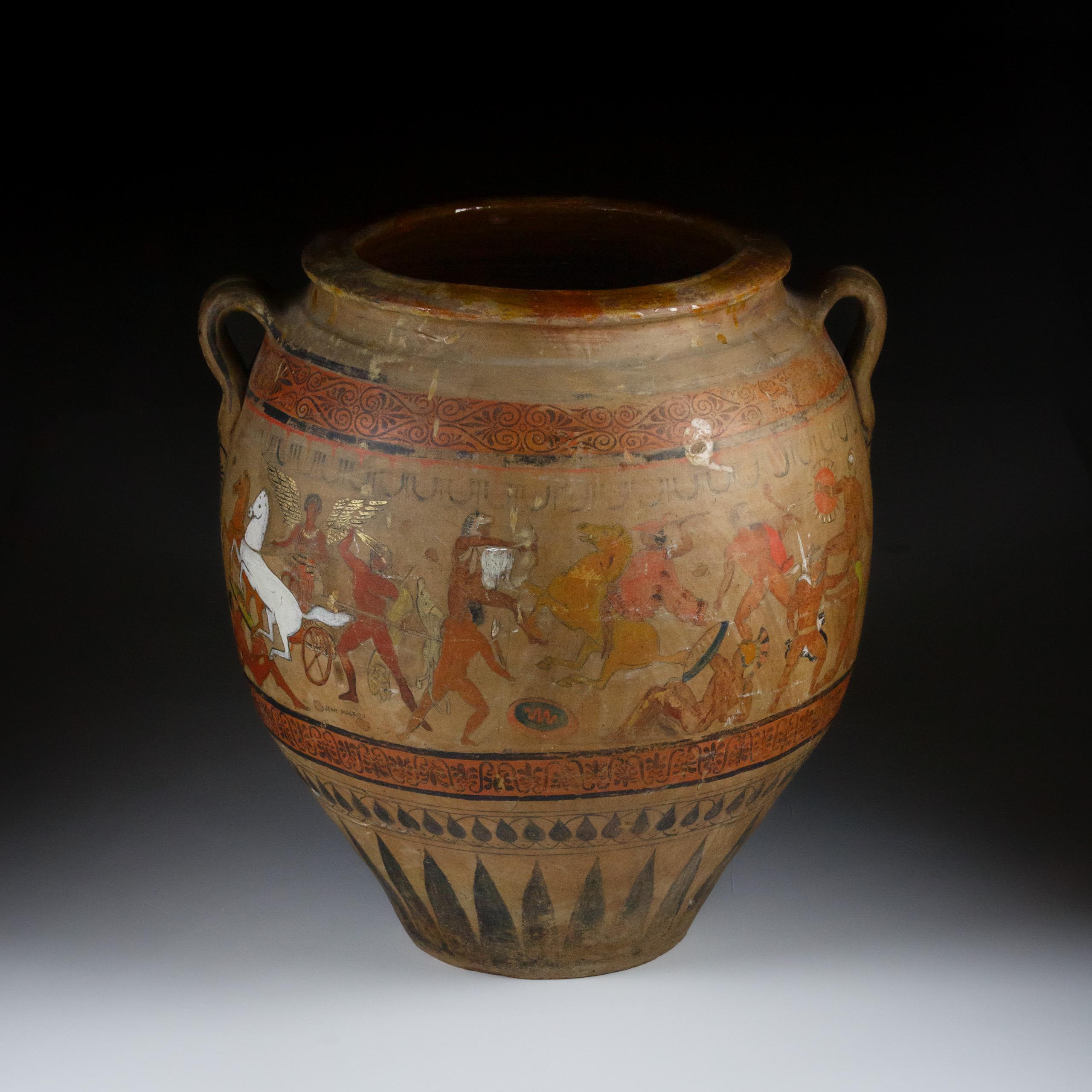 Huge Early 20th Century Stoneware Attic Ware Style Vase by Jean Magrou 6