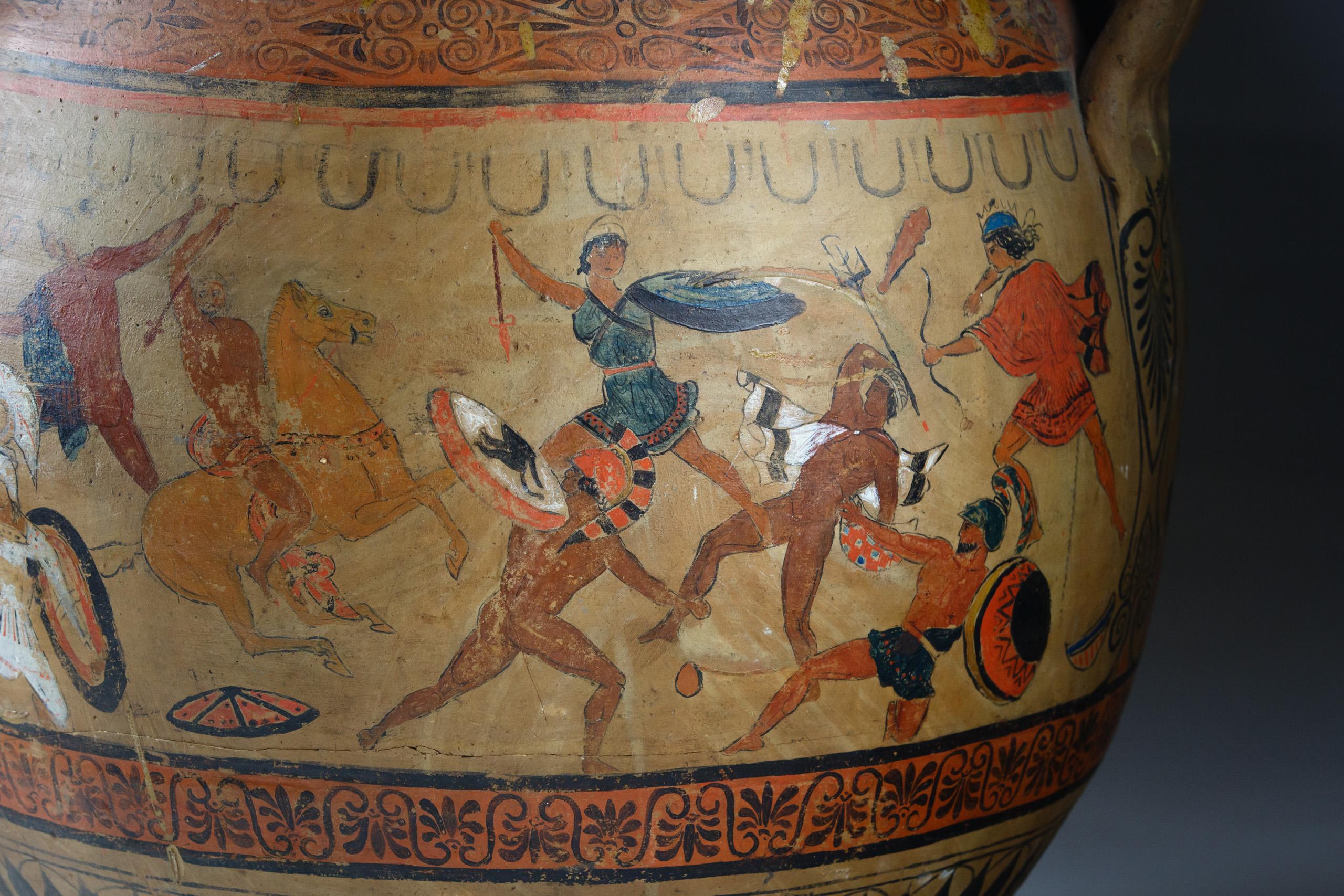 Huge Early 20th Century Stoneware Attic Ware Style Vase by Jean Magrou In Fair Condition In Pease pottage, West Sussex