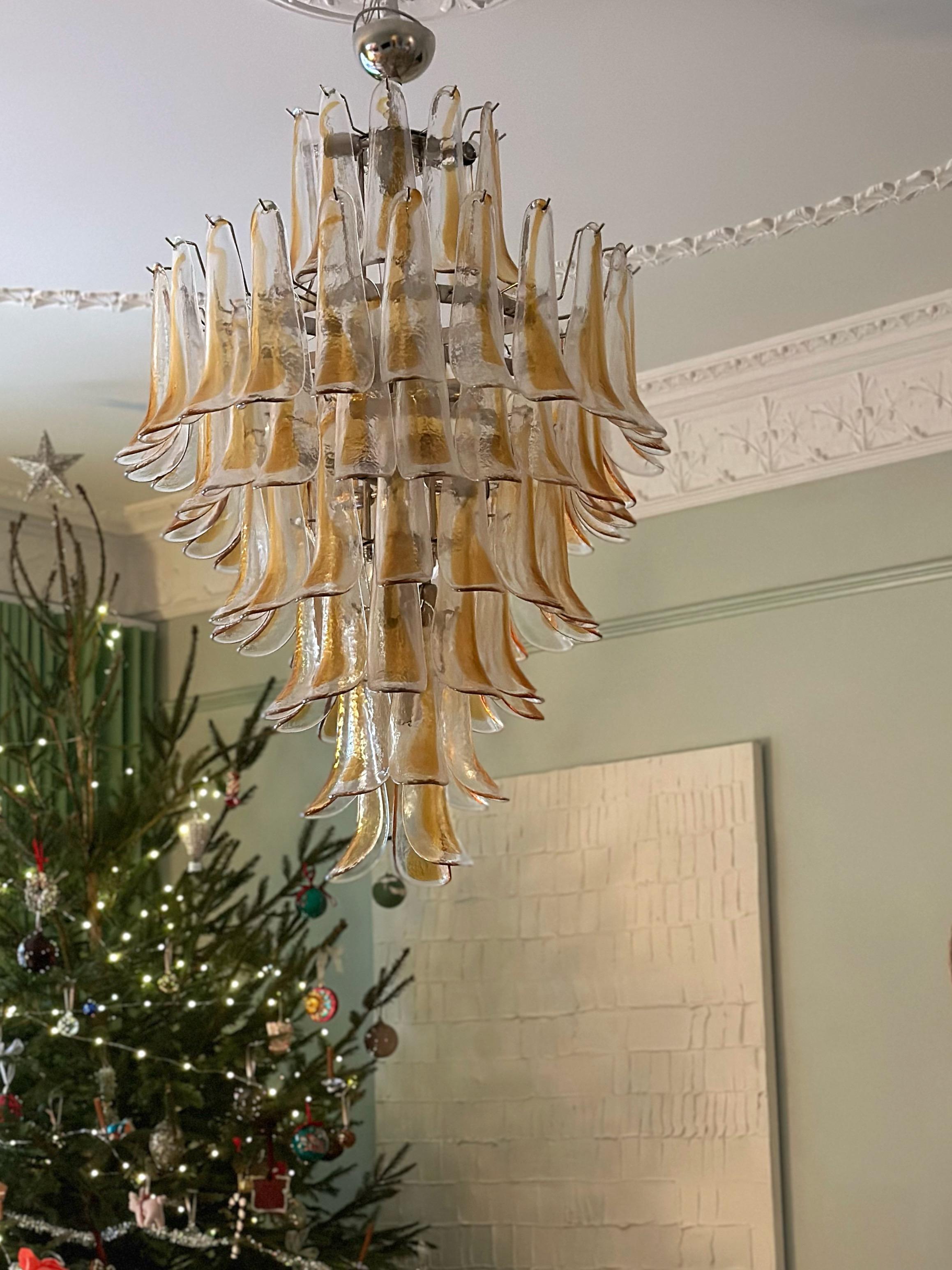 Huge Eclectic Amber Colored Murano Chandelier. Size XXL For Sale 4