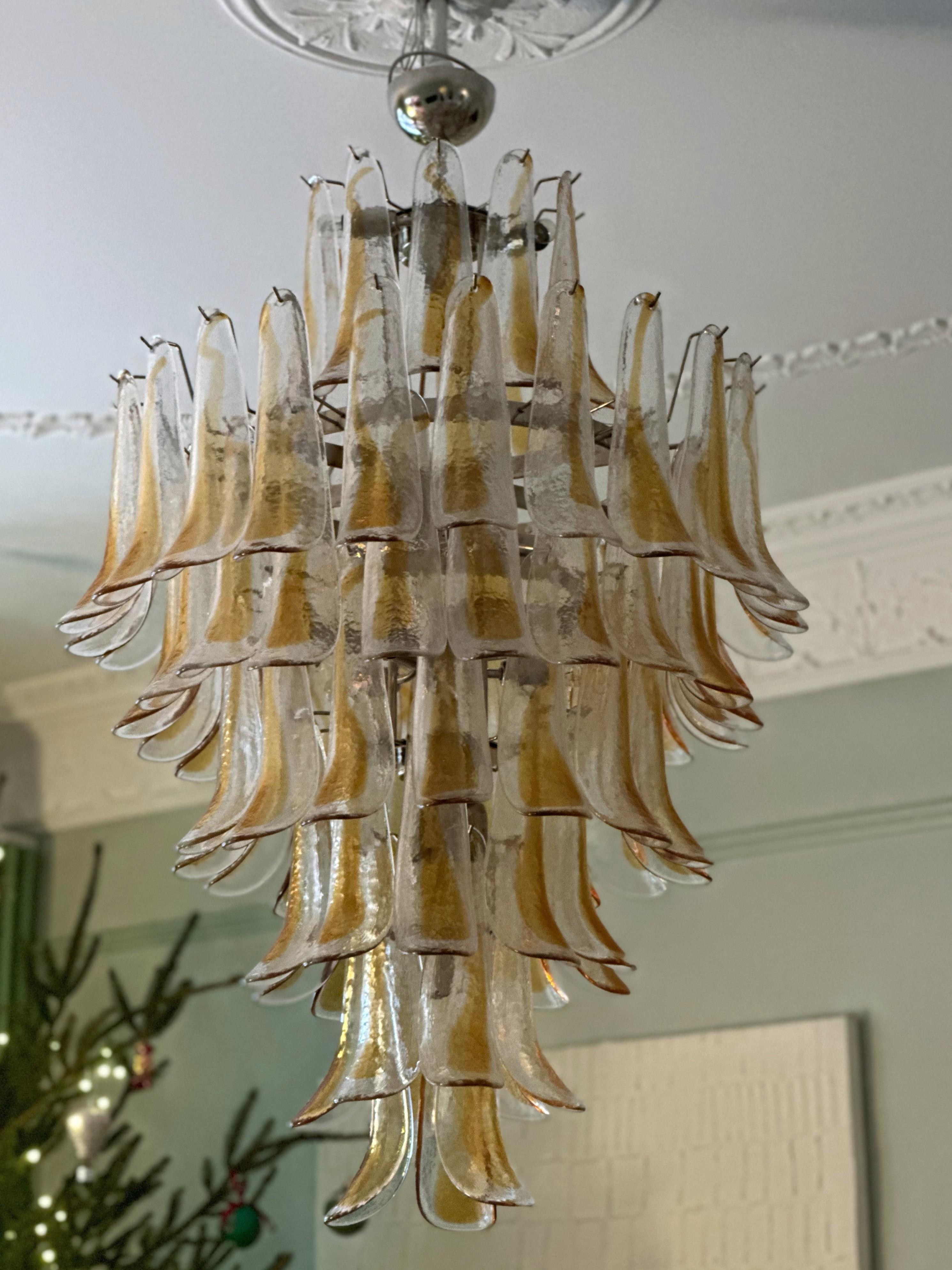 Huge Eclectic Amber Colored Murano Chandelier. Size XXL For Sale 5