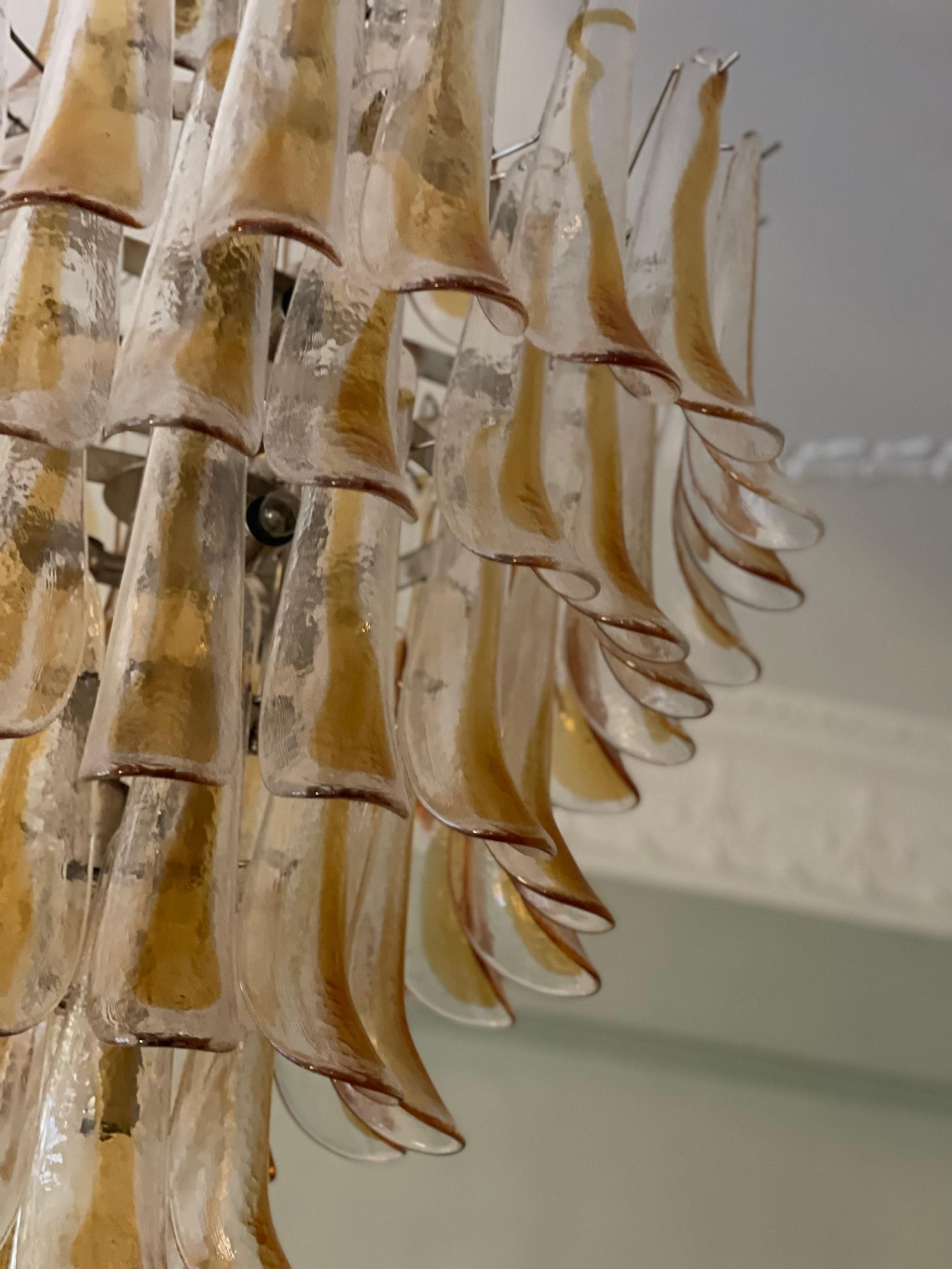 Huge Eclectic Amber Colored Murano Chandelier. Size XXL For Sale 10