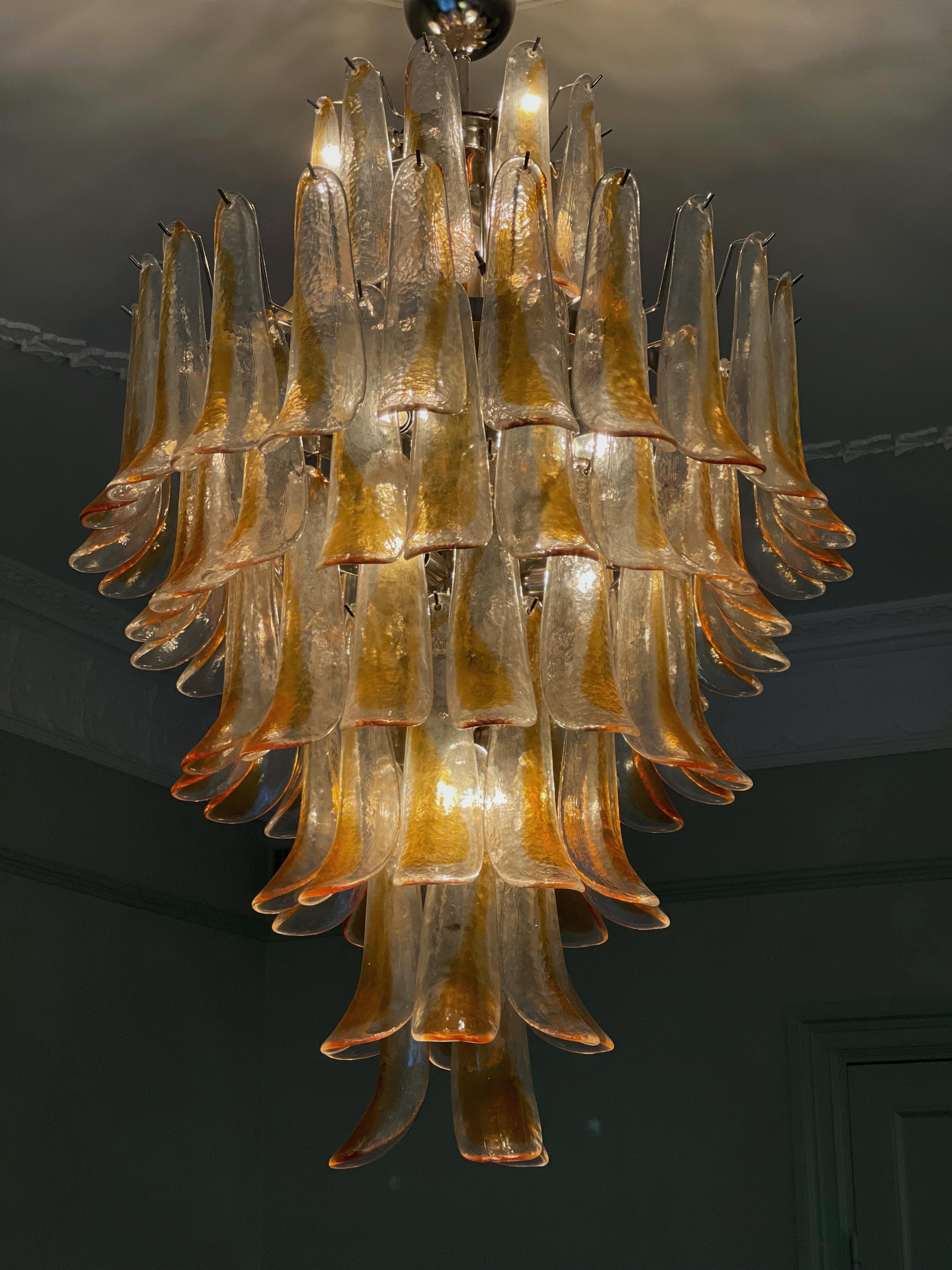 Huge Eclectic Amber Colored Murano Chandelier. Size XXL For Sale 11