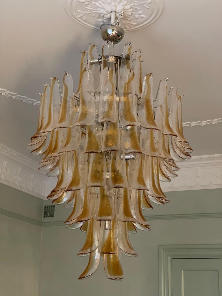 Huge Eclectic Amber Colored Murano Chandelier. Size XXL For Sale 1