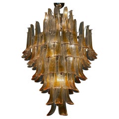 Huge Eclectic Amber Colored Murano Chandelier. Size XXL