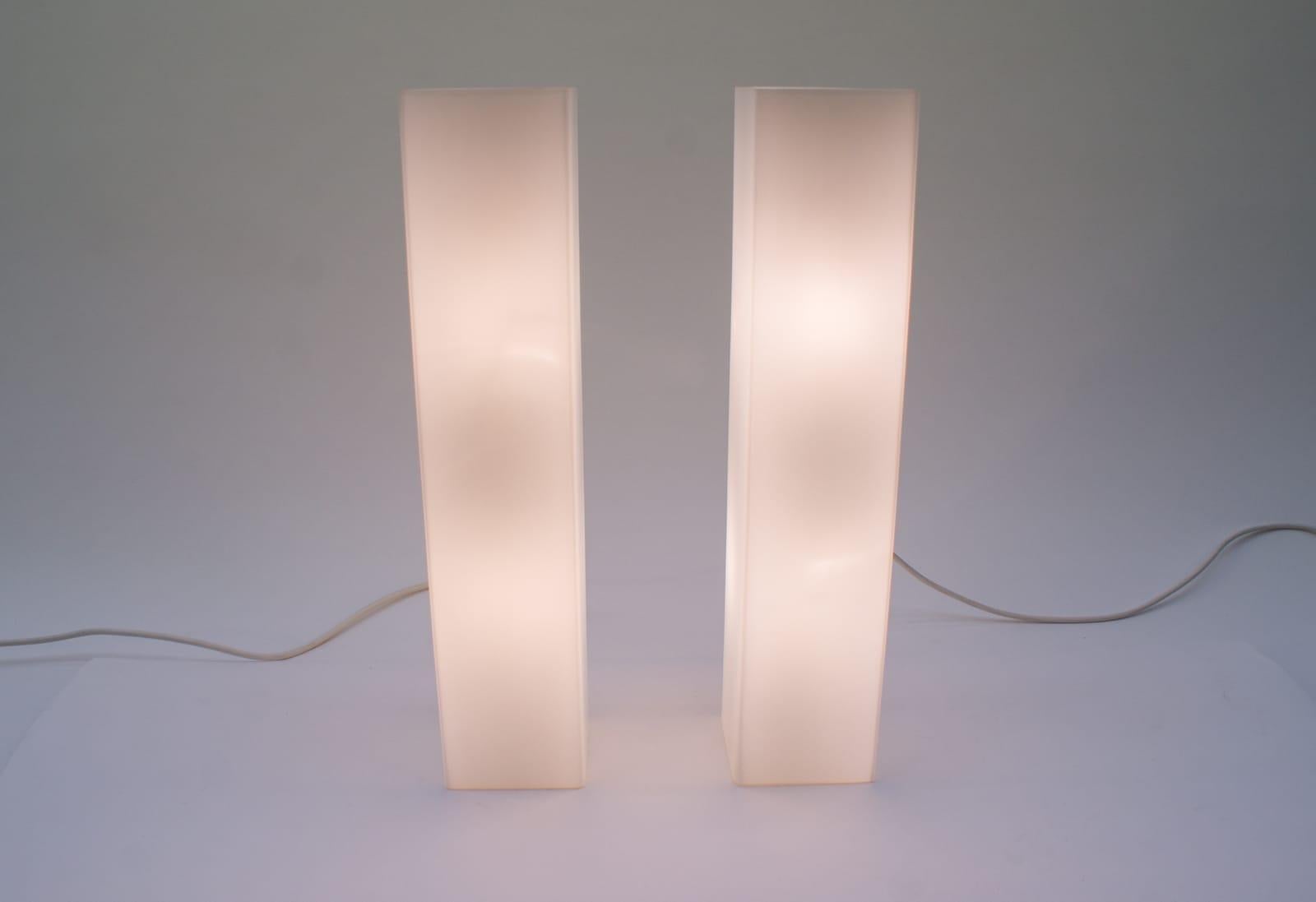 Mid-20th Century Huge Elegant Opal Glass Wall Lamps from Staff, 1960s, Germany, Set of 2