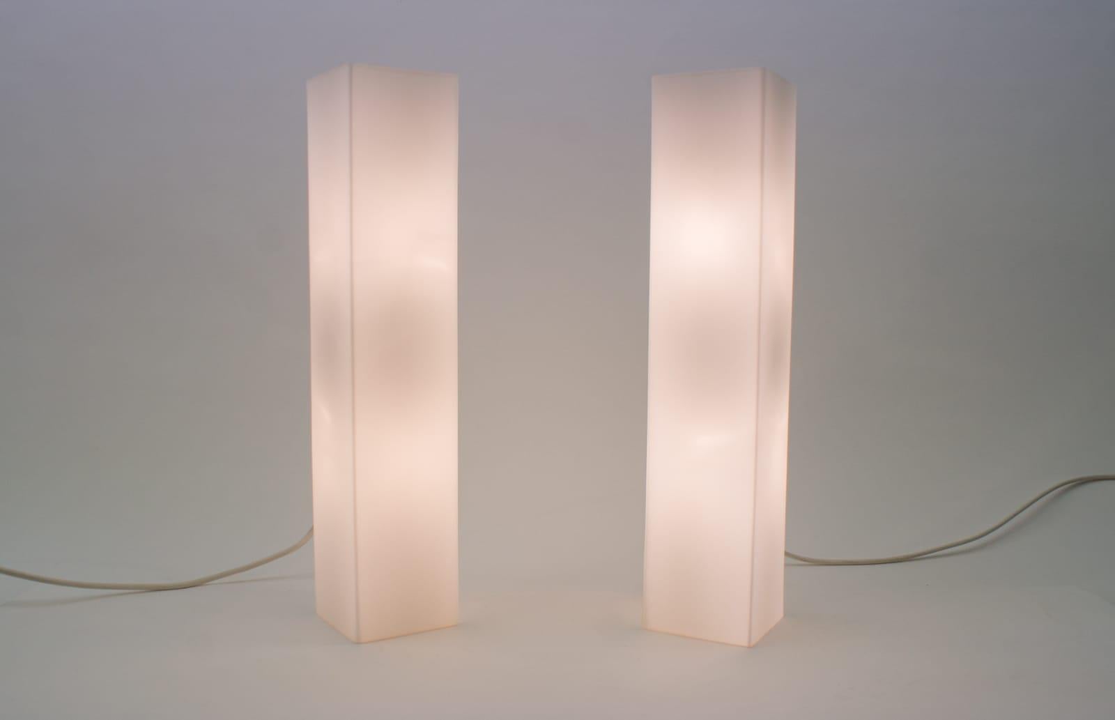 Mid-20th Century Huge Elegant Opal Glass Wall Lamps from Staff, 1960s, Germany, Set of 2 For Sale