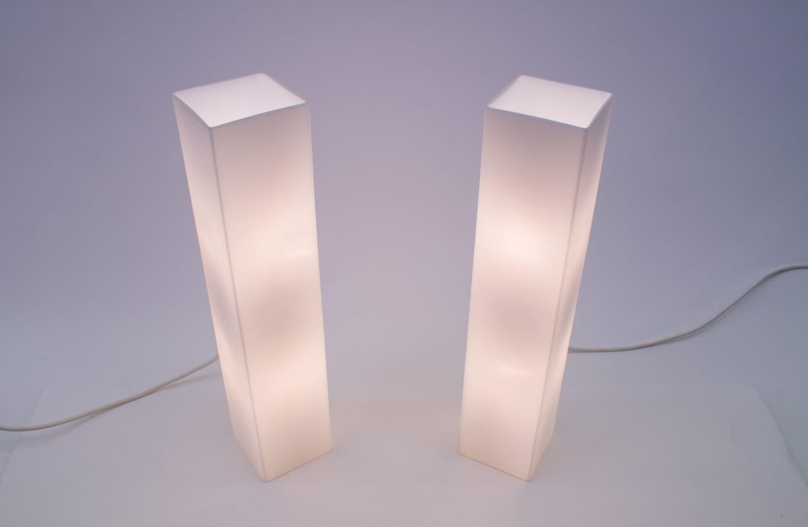 Metal Huge Elegant Opal Glass Wall Lamps from Staff, 1960s, Germany, Set of 2 For Sale