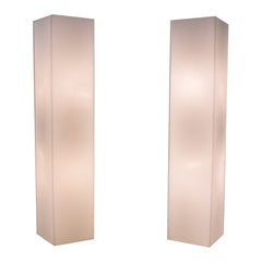 Huge Elegant Opal Glass Wall Lamps from Staff, 1960s, Germany, Set of 2