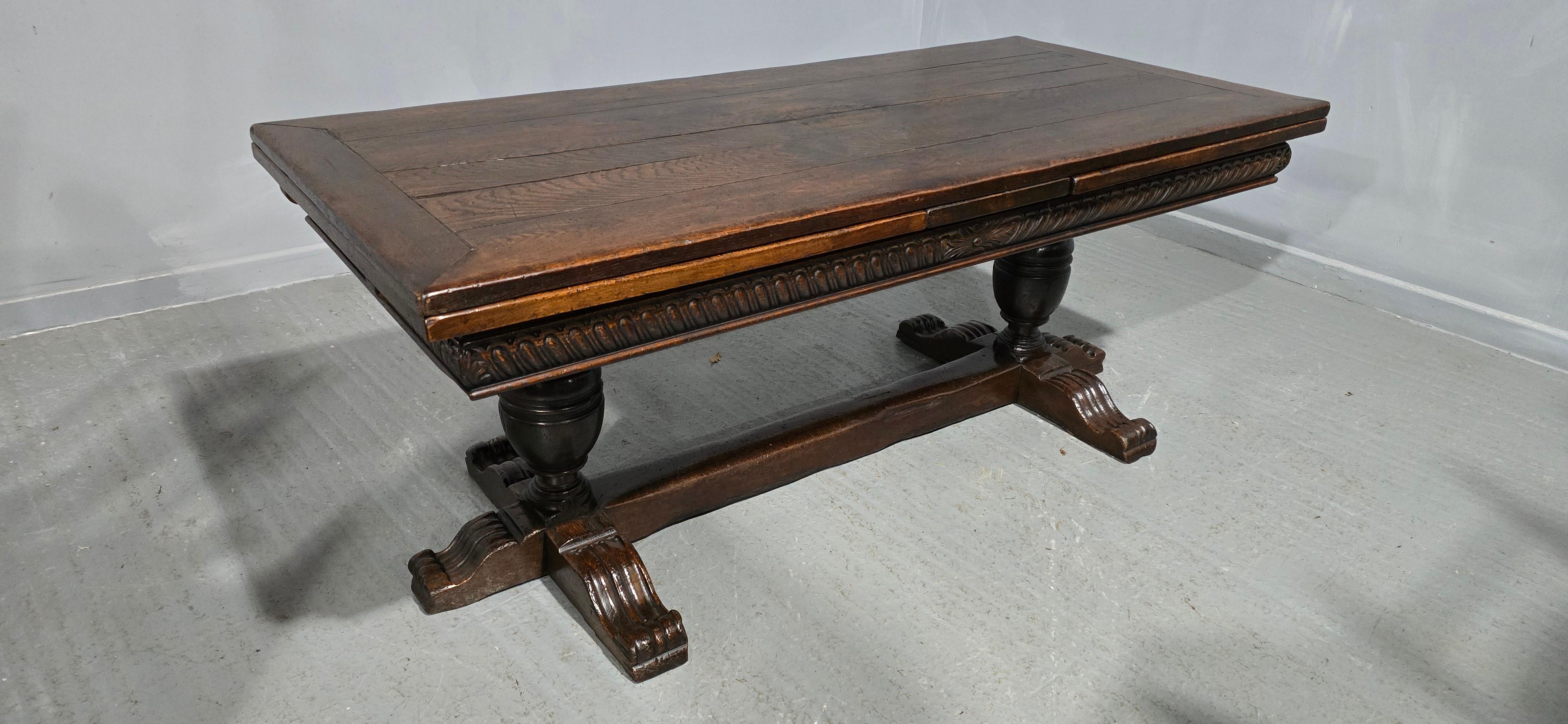 Huge Elizabethan Oak Refrectory Dining Table For Sale 8