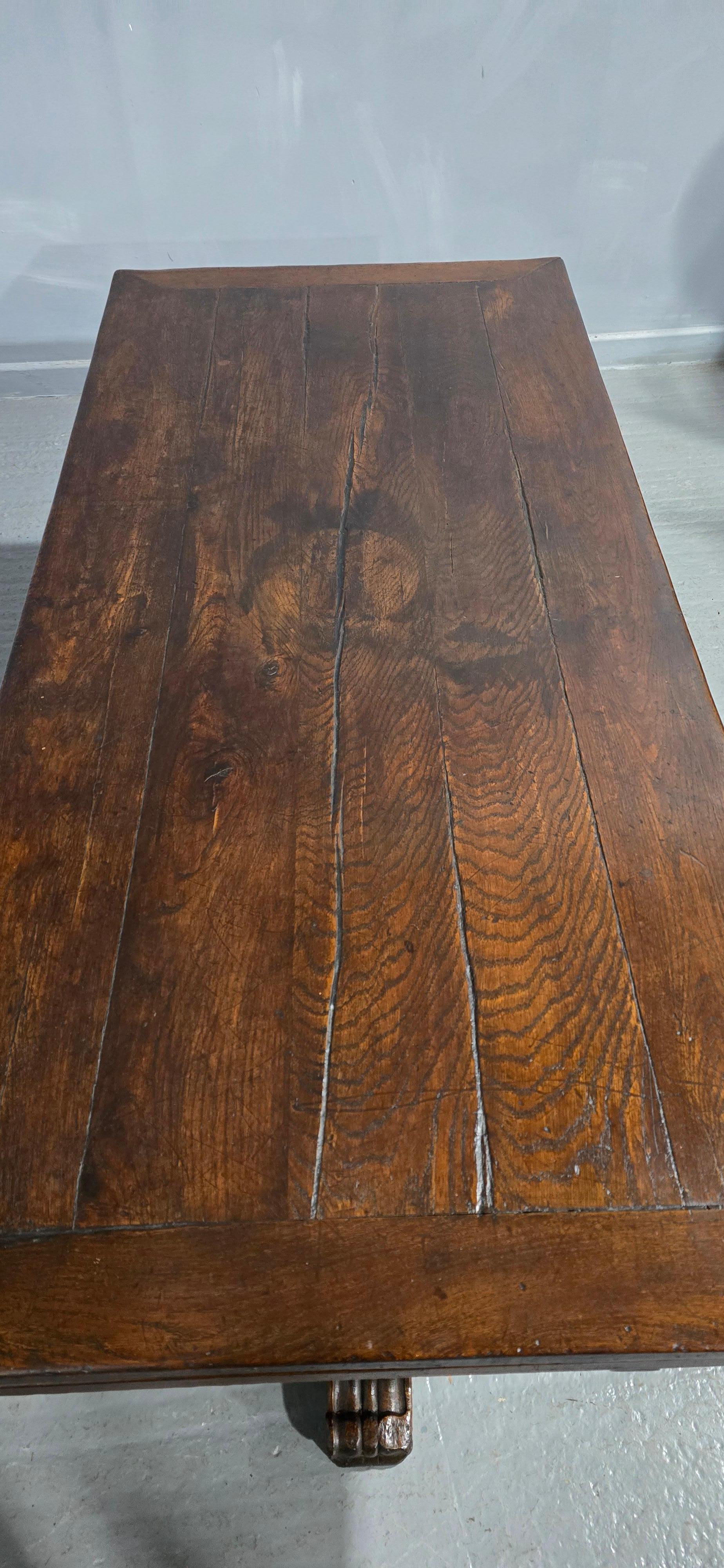 Huge Elizabethan Oak Refrectory Dining Table For Sale 9