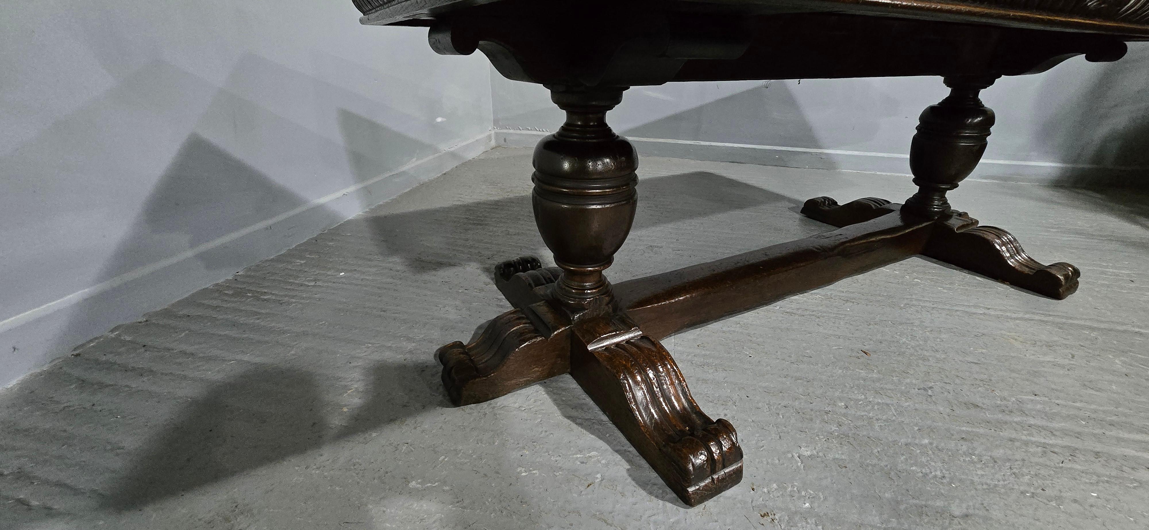 English Huge Elizabethan Oak Refrectory Dining Table For Sale