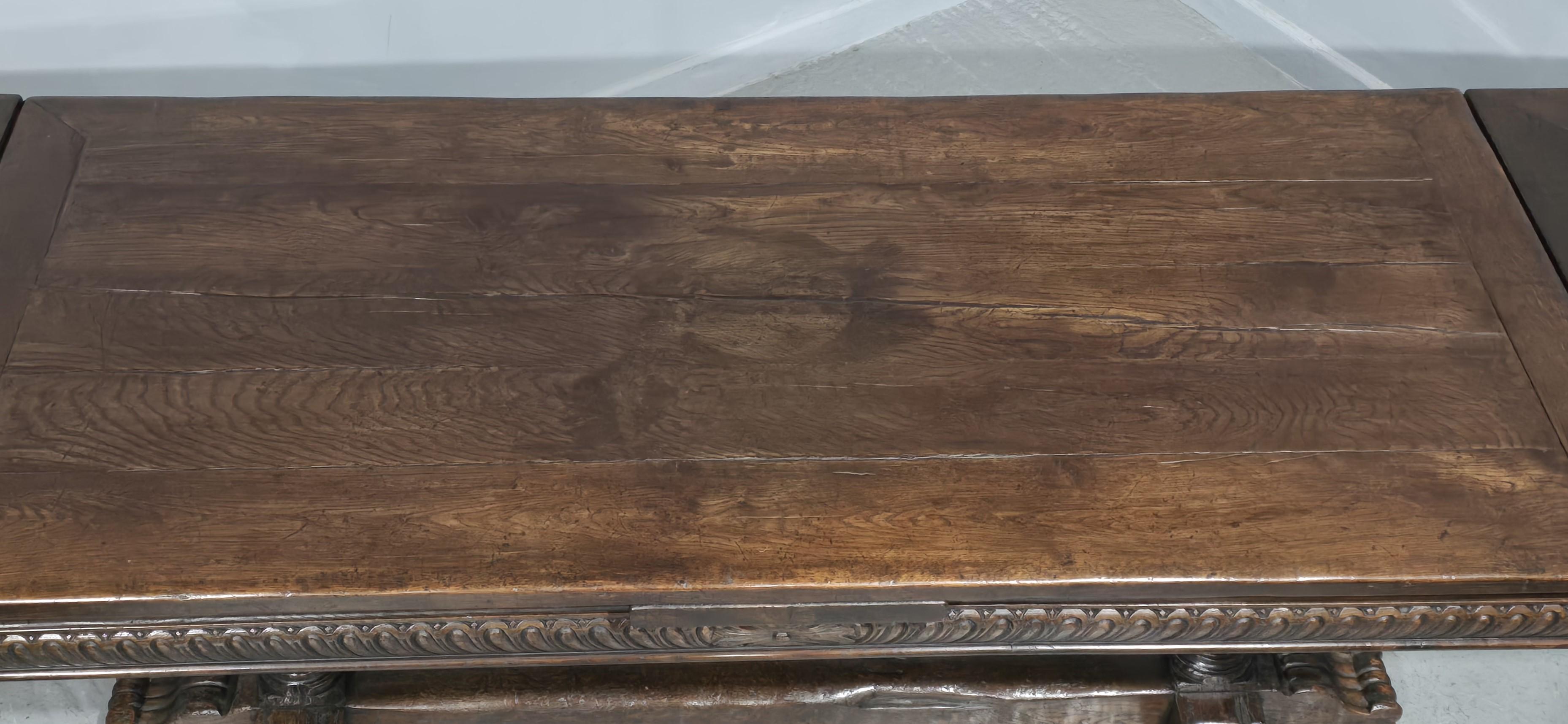 Huge Elizabethan Oak Refrectory Dining Table For Sale 3