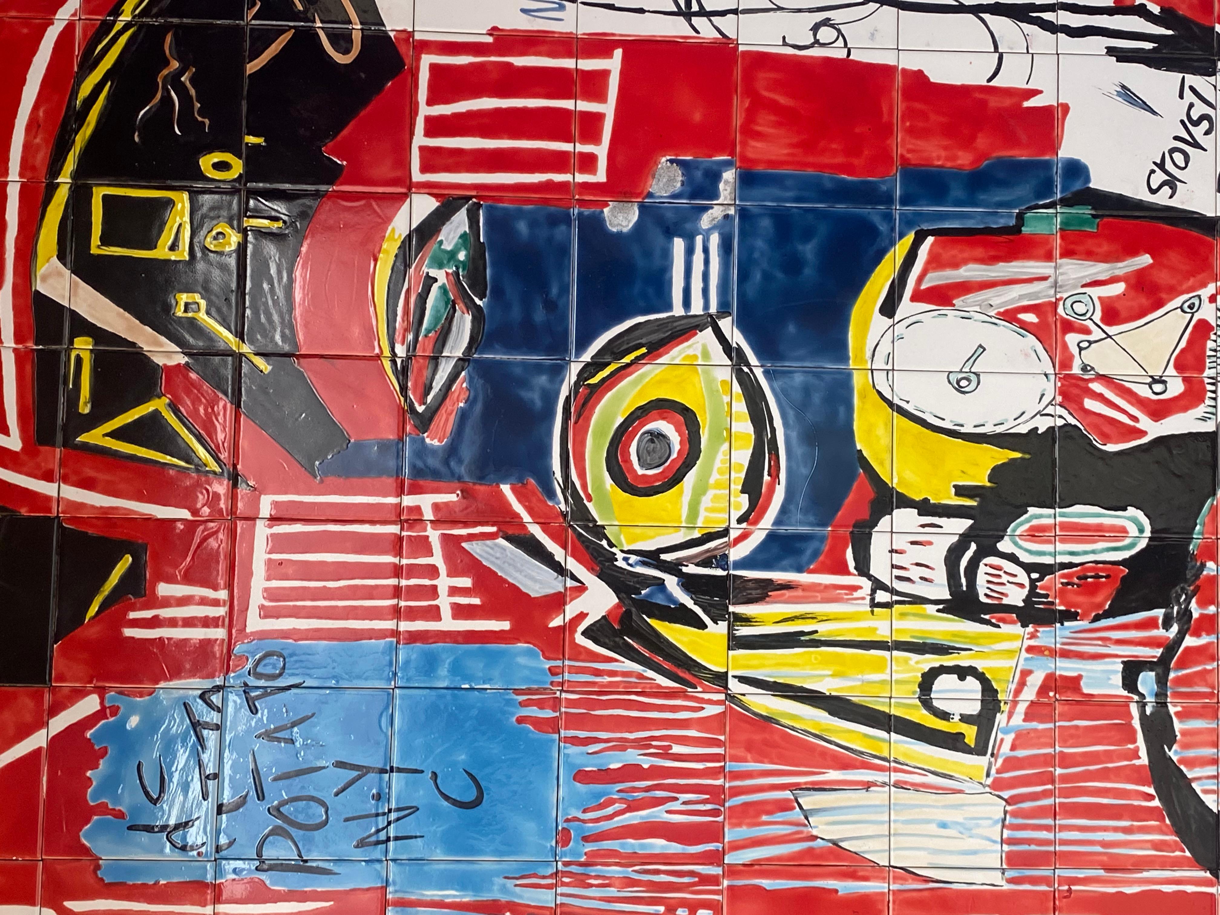 Riesige Emaille-auf-Keramik-Grafitti-Tafel im Angebot 9