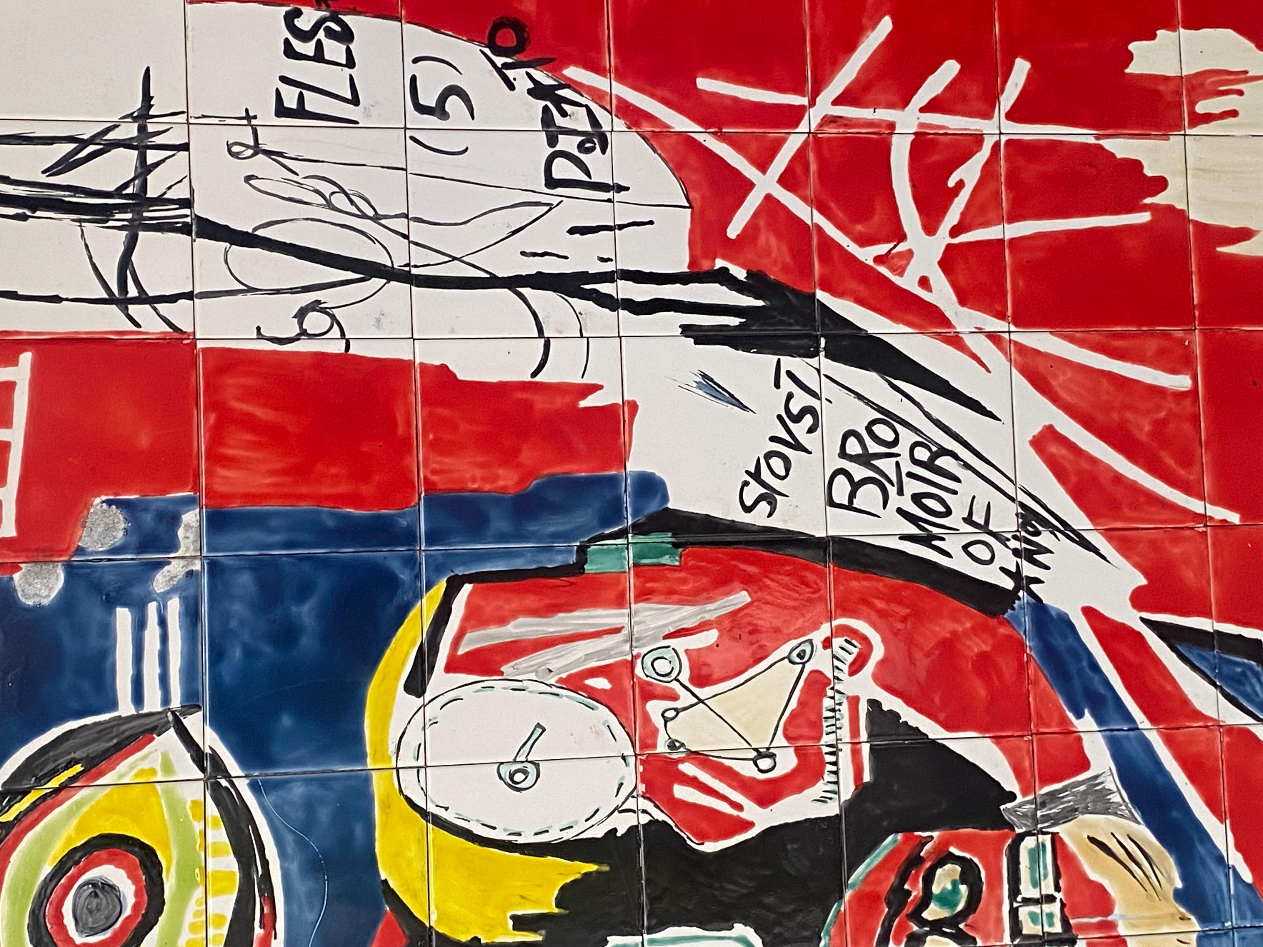 Riesige Emaille-auf-Keramik-Grafitti-Tafel (Italienisch) im Angebot