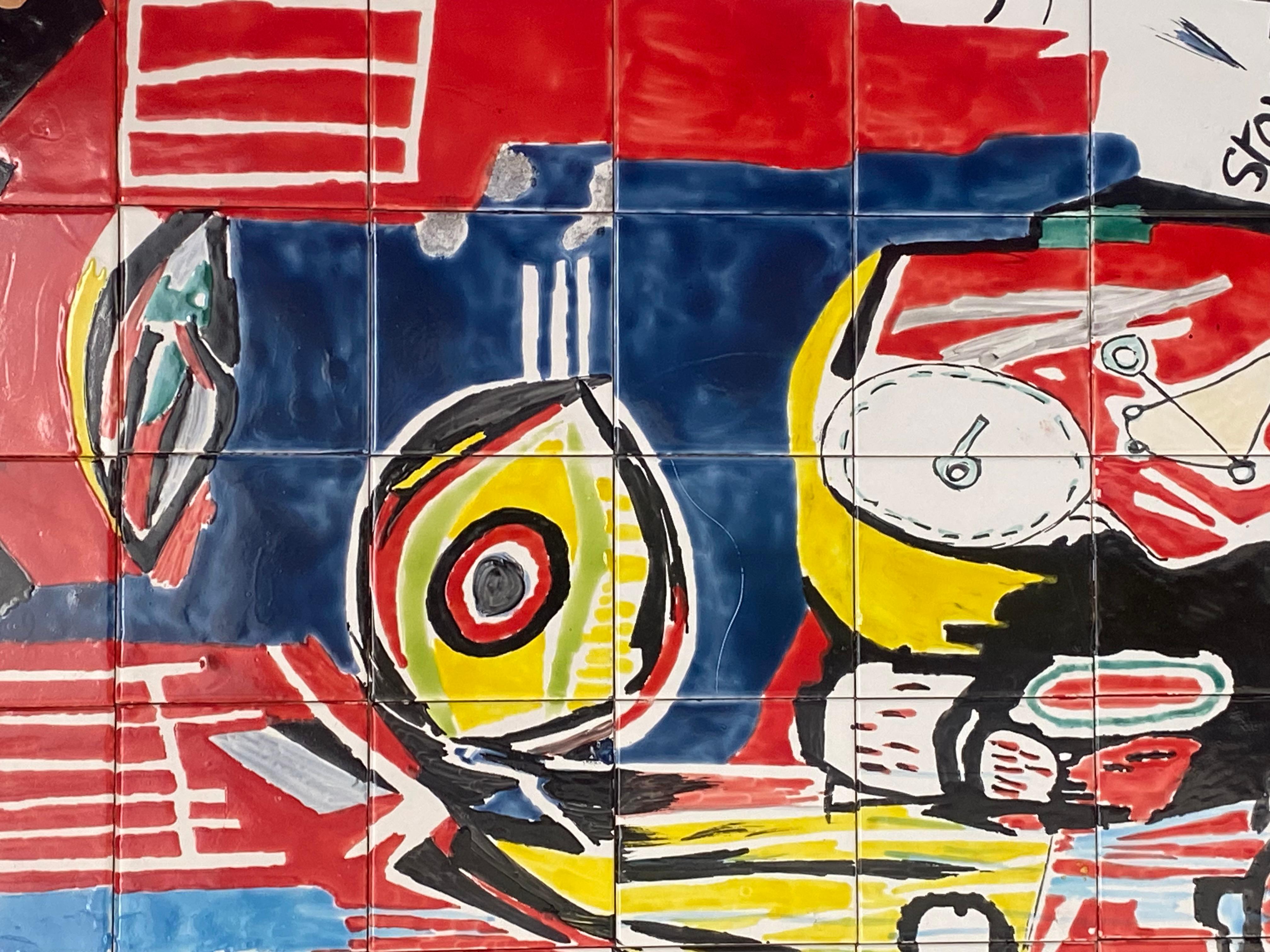 Riesige Emaille-auf-Keramik-Grafitti-Tafel (20. Jahrhundert) im Angebot