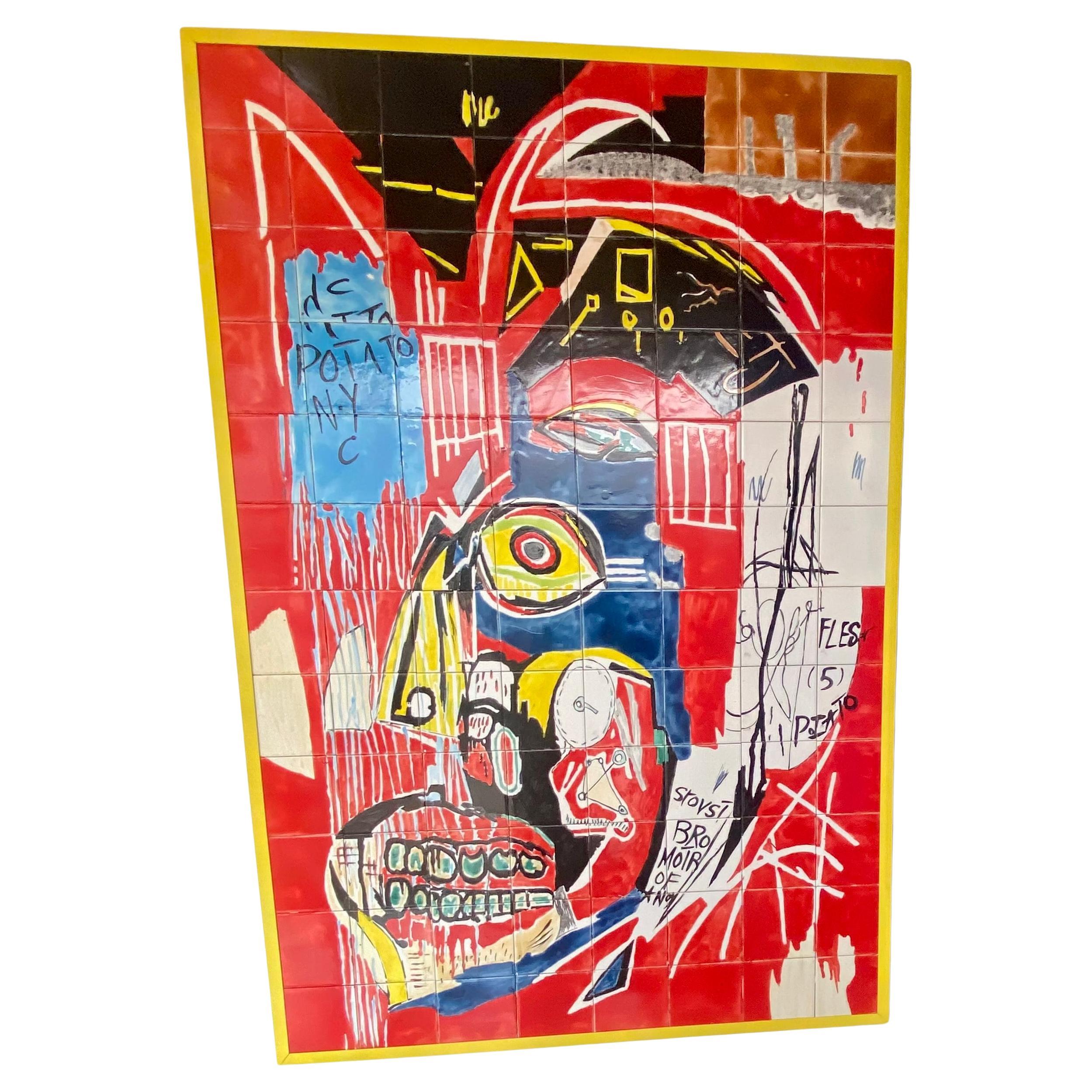 Riesige Emaille-auf-Keramik-Grafitti-Tafel im Angebot