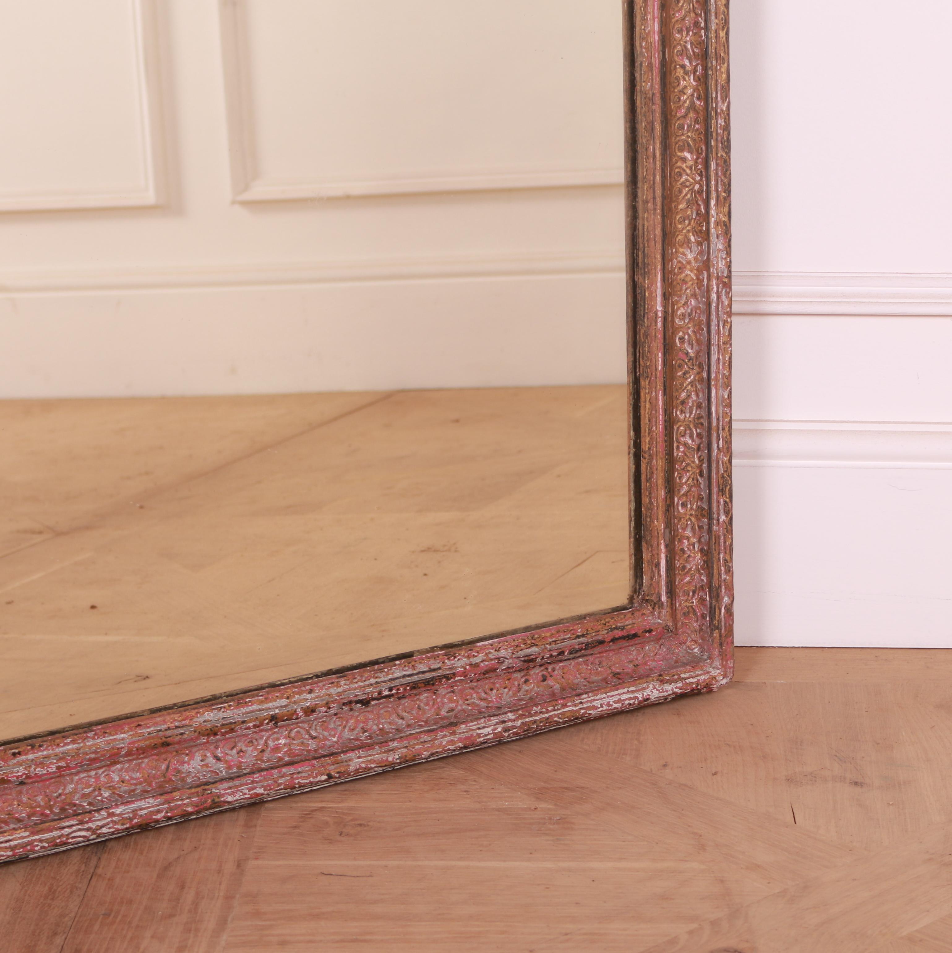 Victorian Huge English Painted Mirror For Sale