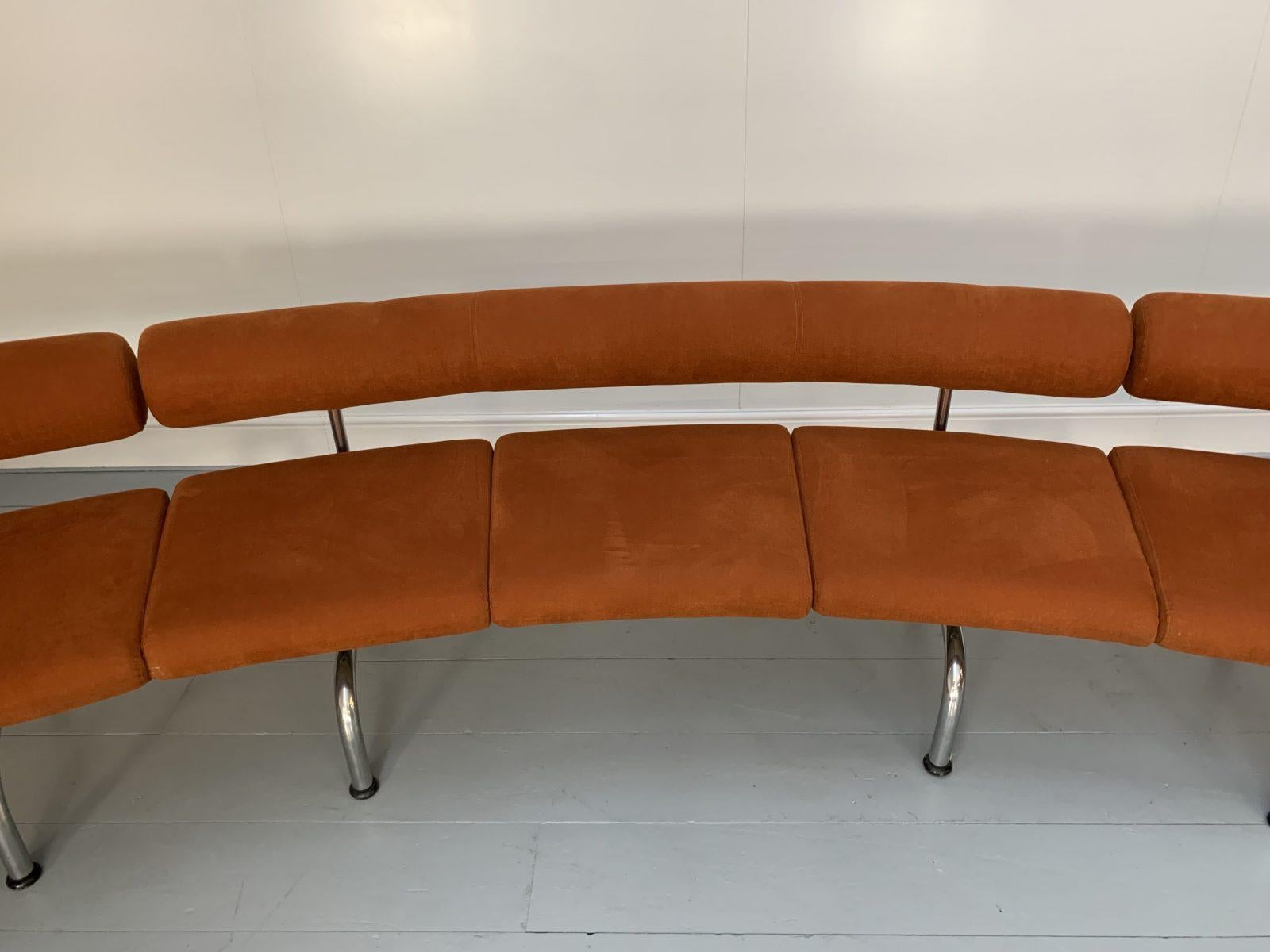 Huge Erik Jorgensen “Pipeline” Sofa Bench, in Burnt Orange Velvet For Sale 7