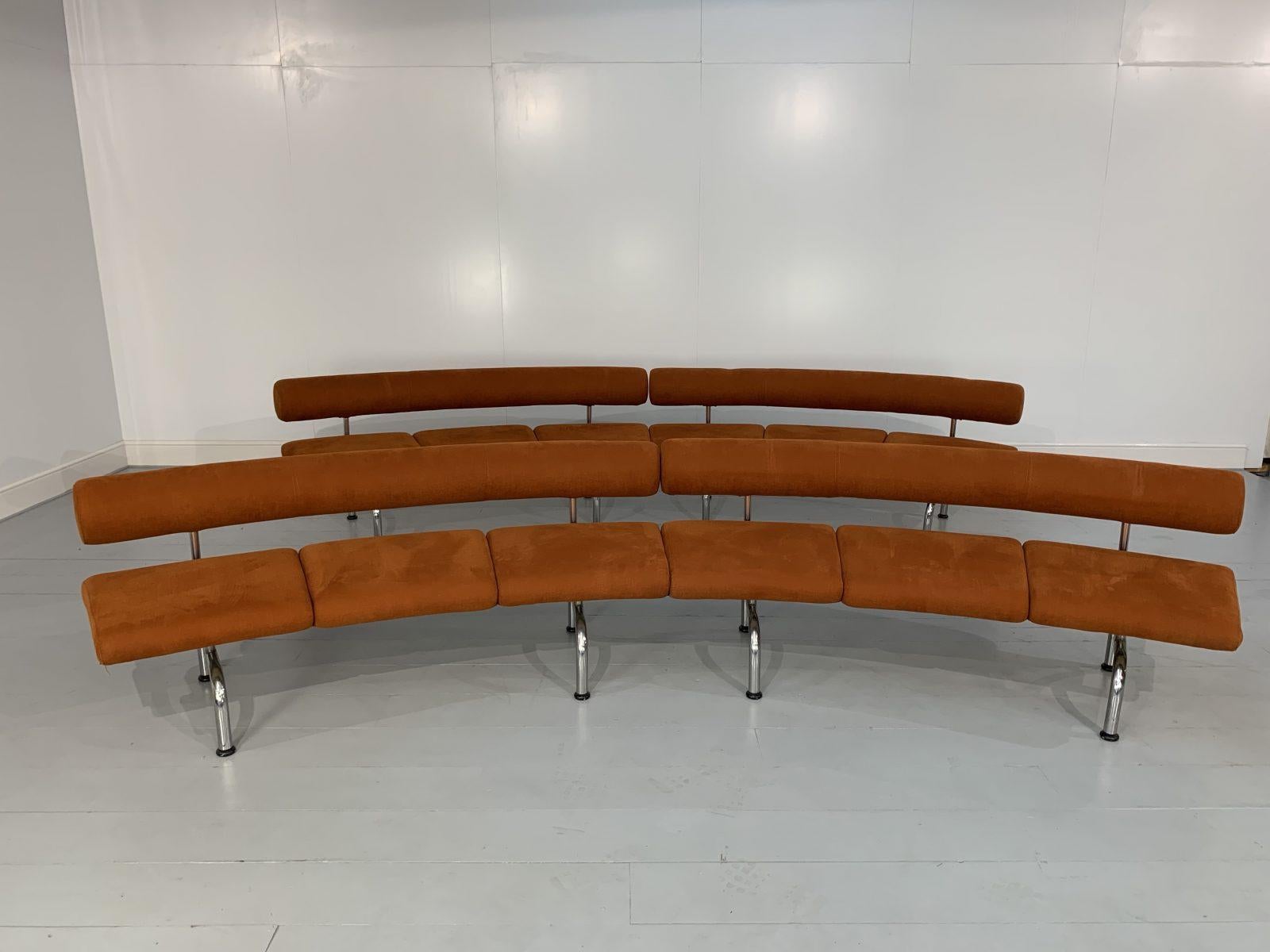 Huge Erik Jorgensen “Pipeline” Sofa Bench, in Burnt Orange Velvet For Sale 4
