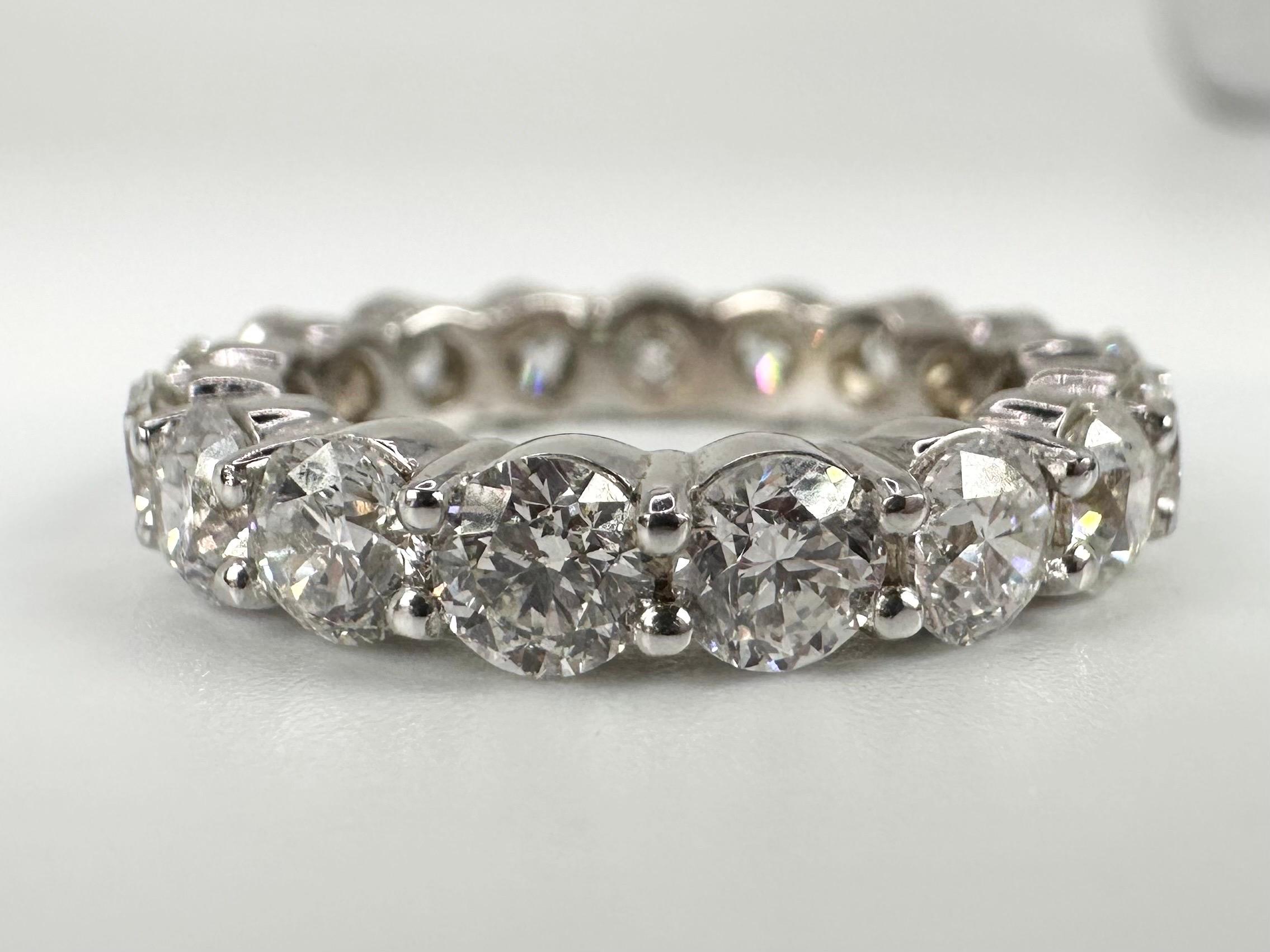 Huge Eternity Diamond Ring 3.95 Carats of Diamonds Diamond Ring In New Condition For Sale In Jupiter, FL