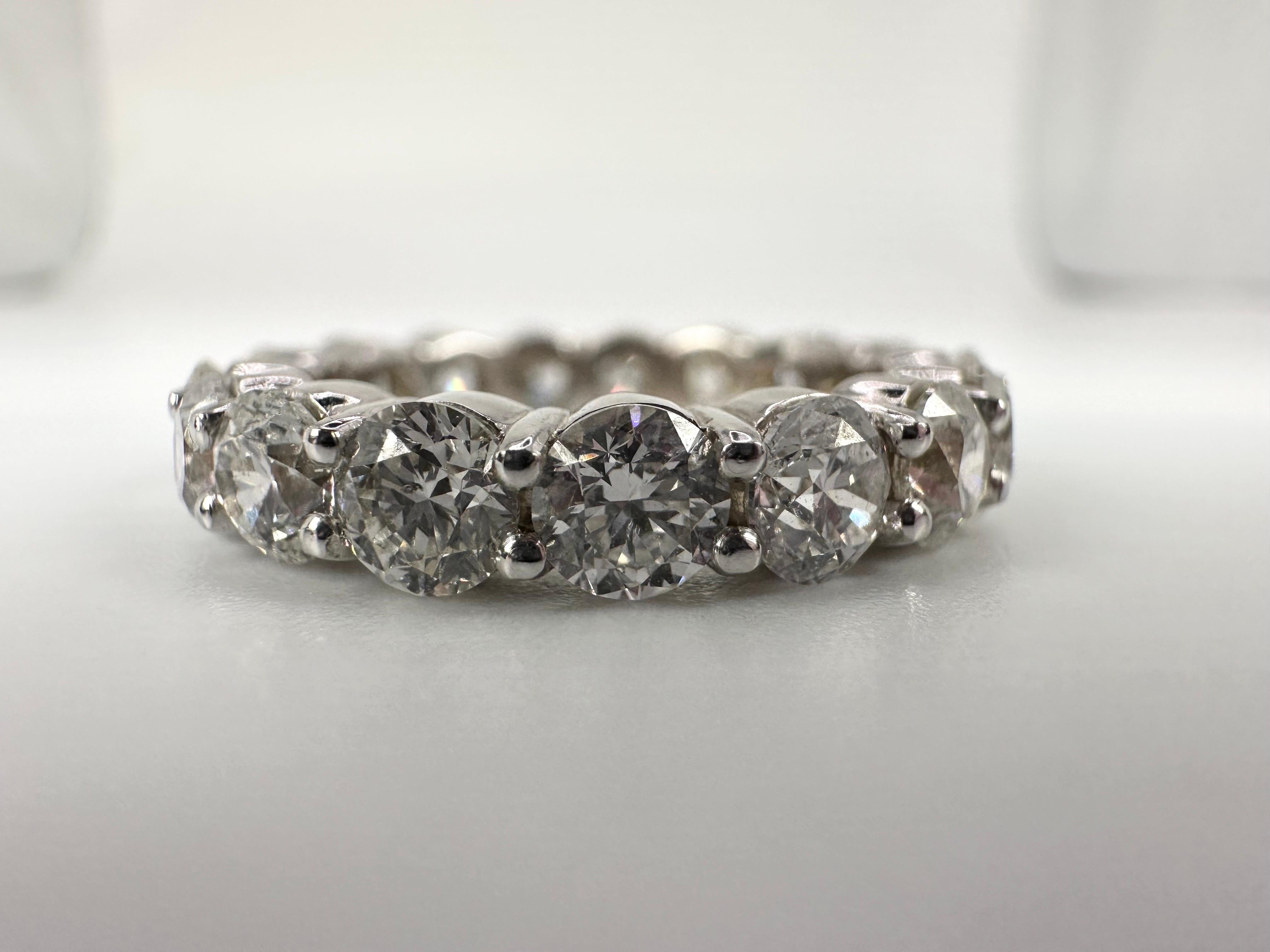 Women's or Men's Huge Eternity Diamond Ring 3.95 Carats of Diamonds Diamond Ring For Sale