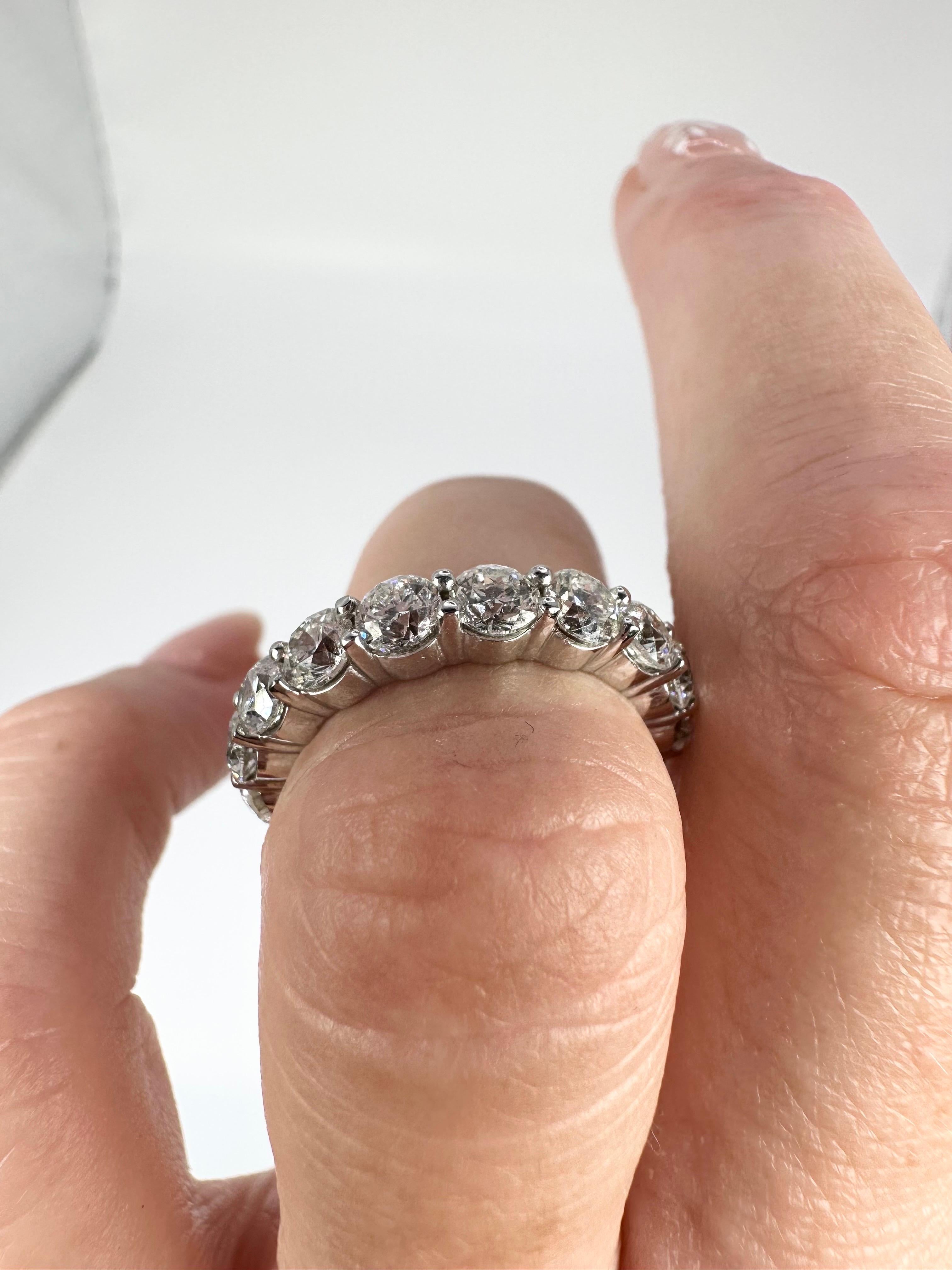 Huge Eternity Diamond Ring 3.95 Carats of Diamonds Diamond Ring For Sale 4