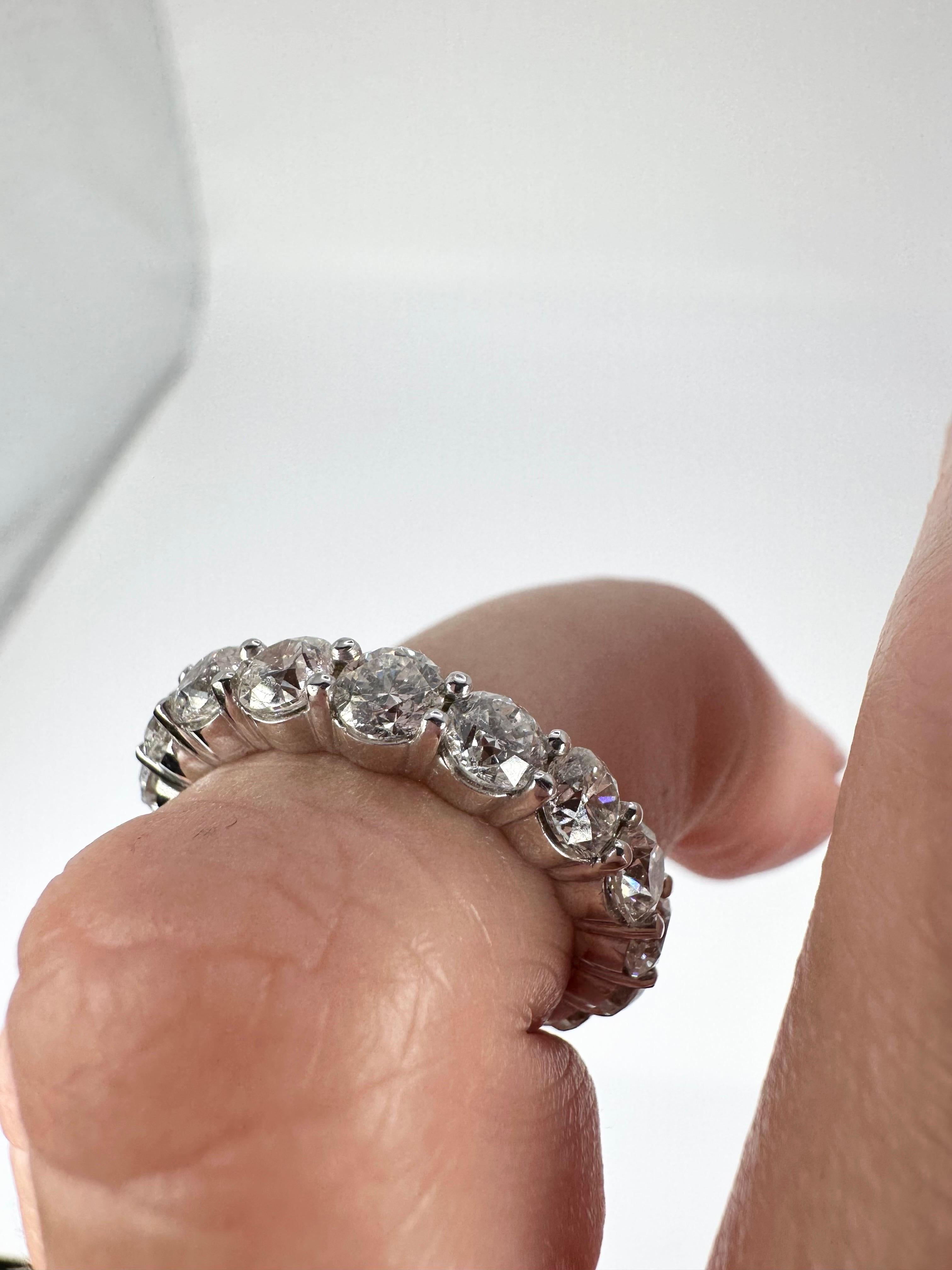 Huge Eternity Diamond Ring 3.95 Carats of Diamonds Diamond Ring For Sale 5