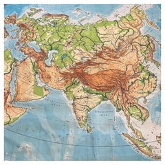 Grande carte murale vintage de l'Europe et de l'Asie