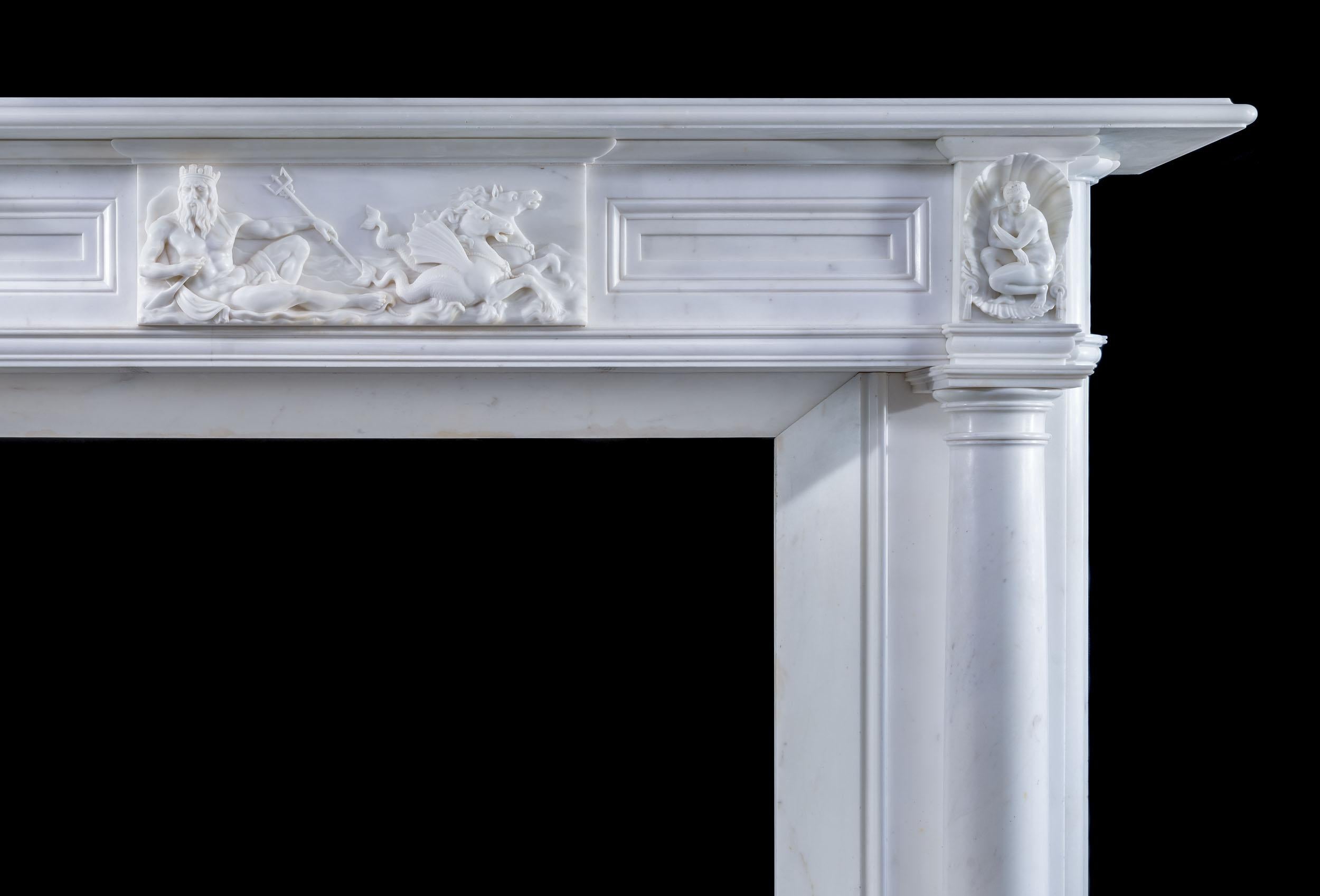 Huge Exceptional Irish Poseidon Chimneypiece For Sale 5