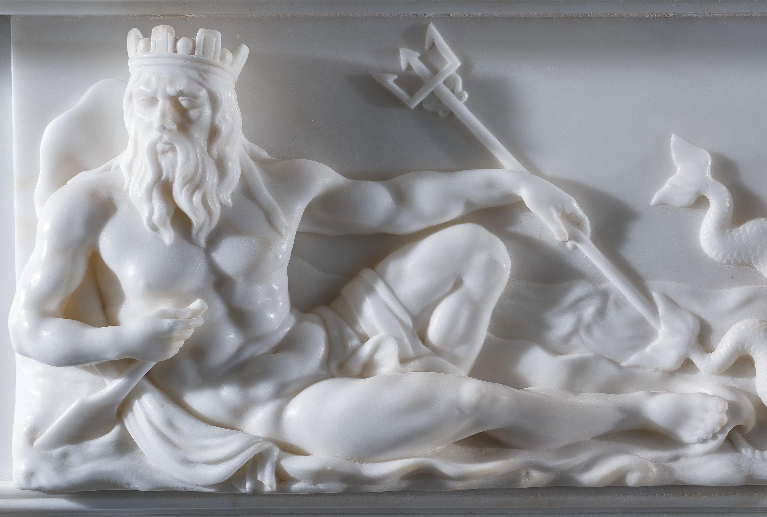 Huge Exceptional Irish Poseidon Chimneypiece For Sale 1