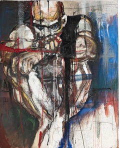 Huge Expressionist Oil Painting by Paul Ecke - Contemplation